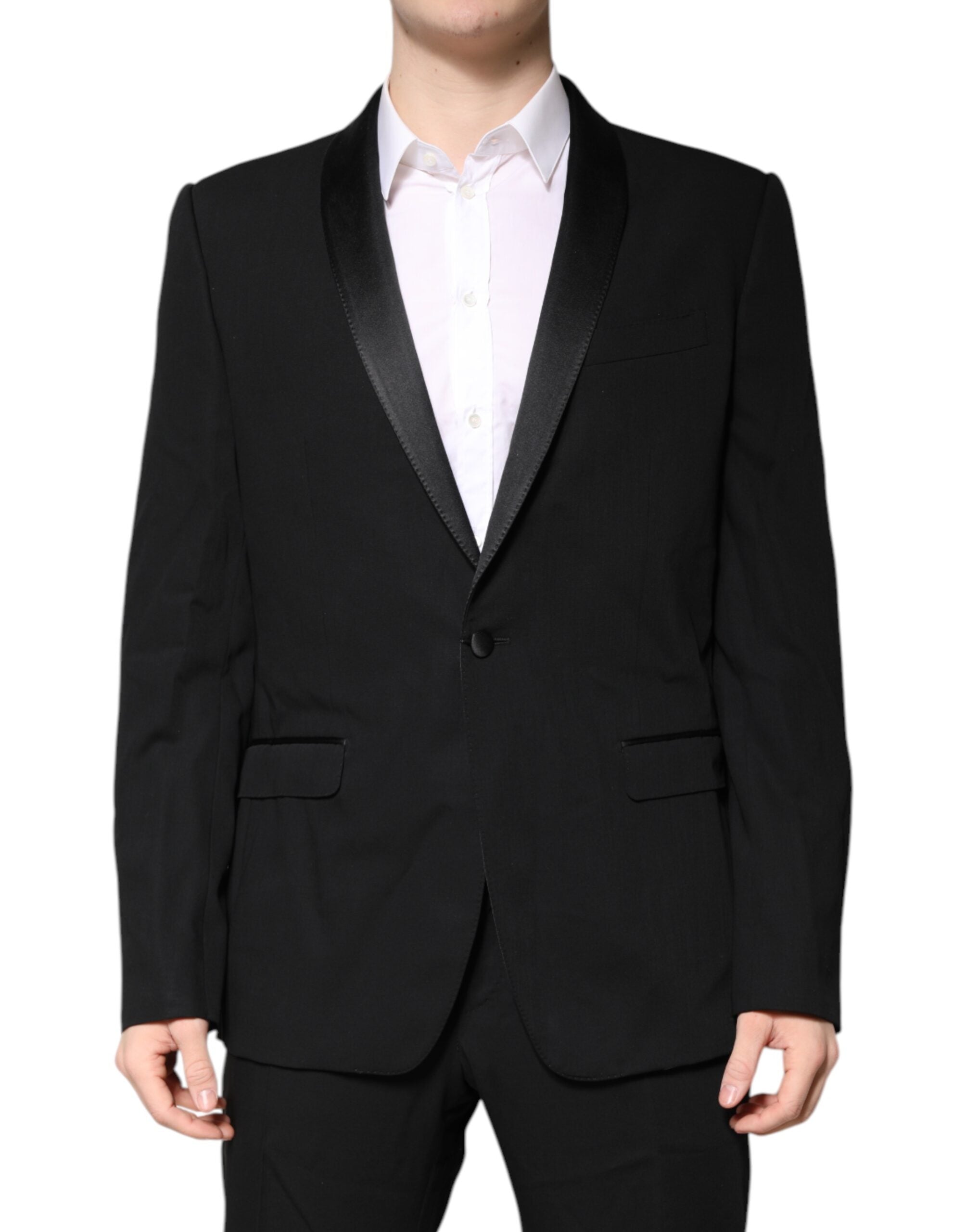 Dolce & Gabbana Black Wool Single Breasted 2 Piece Suit - ACCEXO