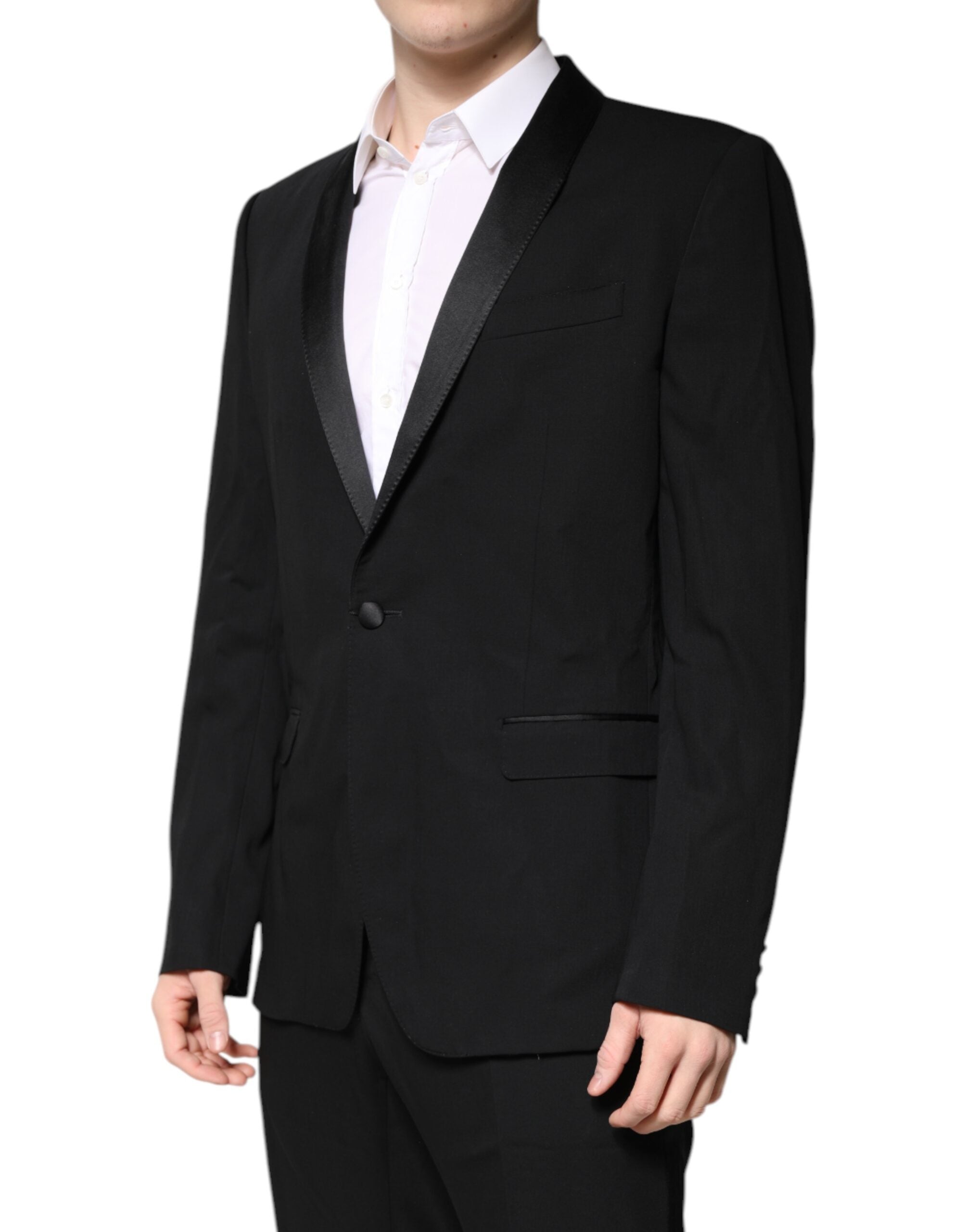 Dolce & Gabbana Black Wool Single Breasted 2 Piece Suit - ACCEXO