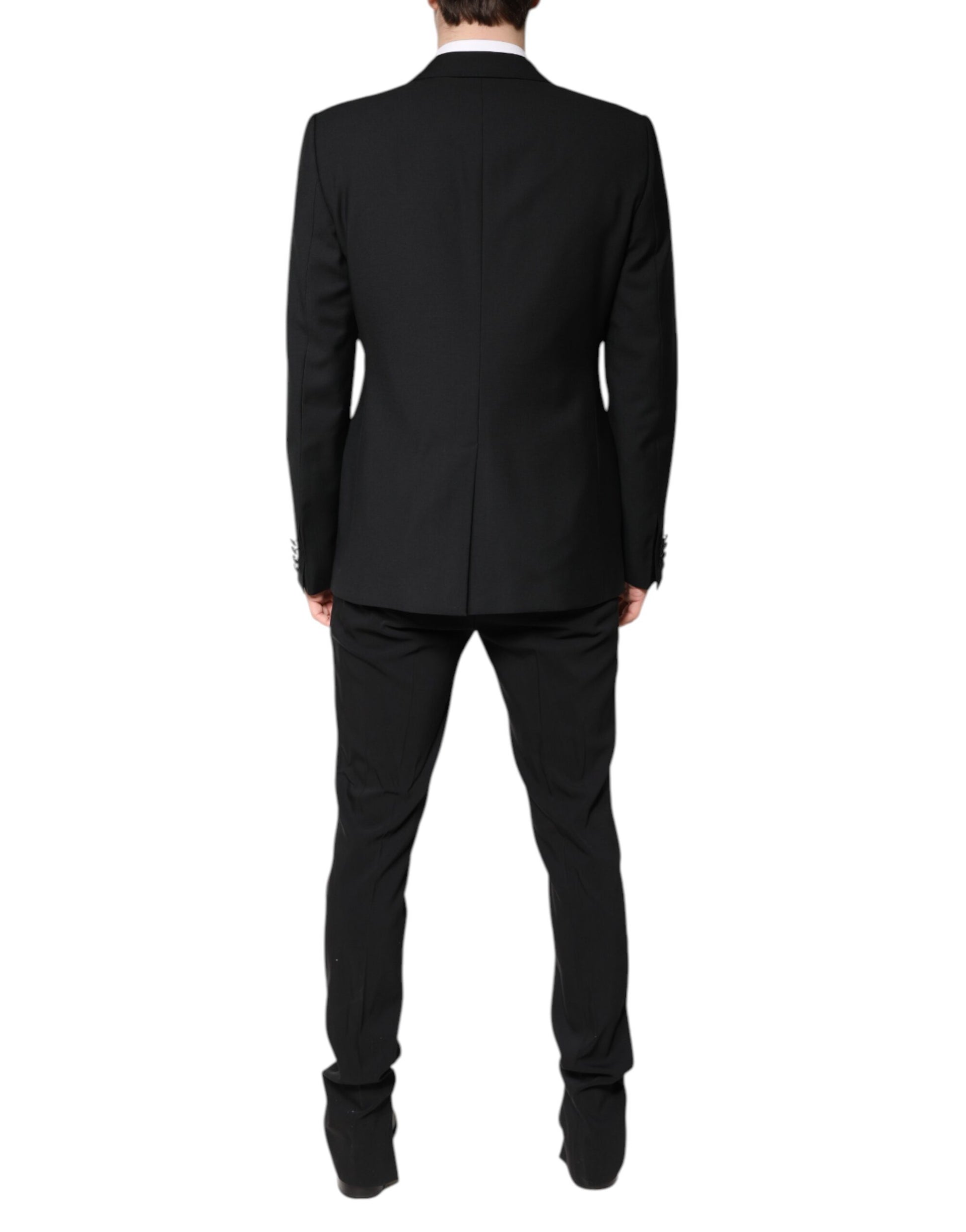 Dolce & Gabbana Black Wool Single Breasted 2 Piece Suit - ACCEXO