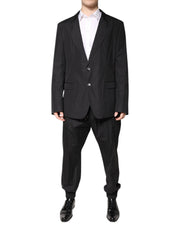Dolce & Gabbana Black Cotton Single Breasted 2 Piece Suit - ACCEXO