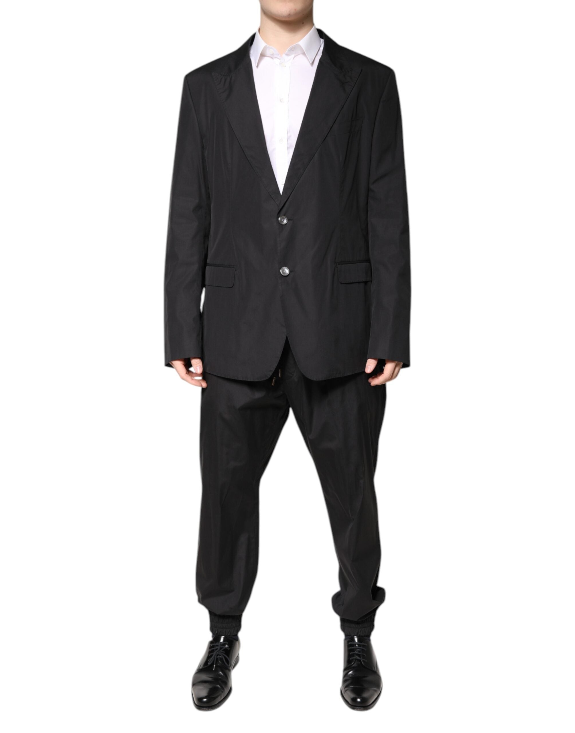 Dolce & Gabbana Black Cotton Single Breasted 2 Piece Suit - ACCEXO