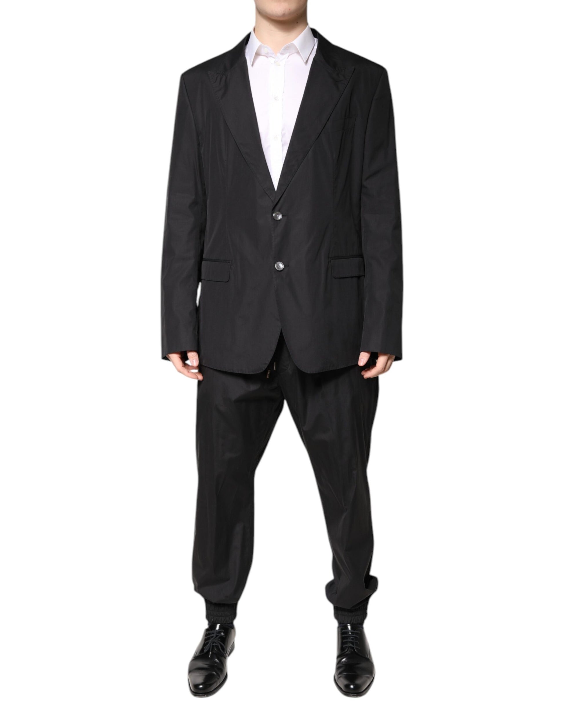 Dolce & Gabbana Black Cotton Single Breasted 2 Piece Suit - ACCEXO