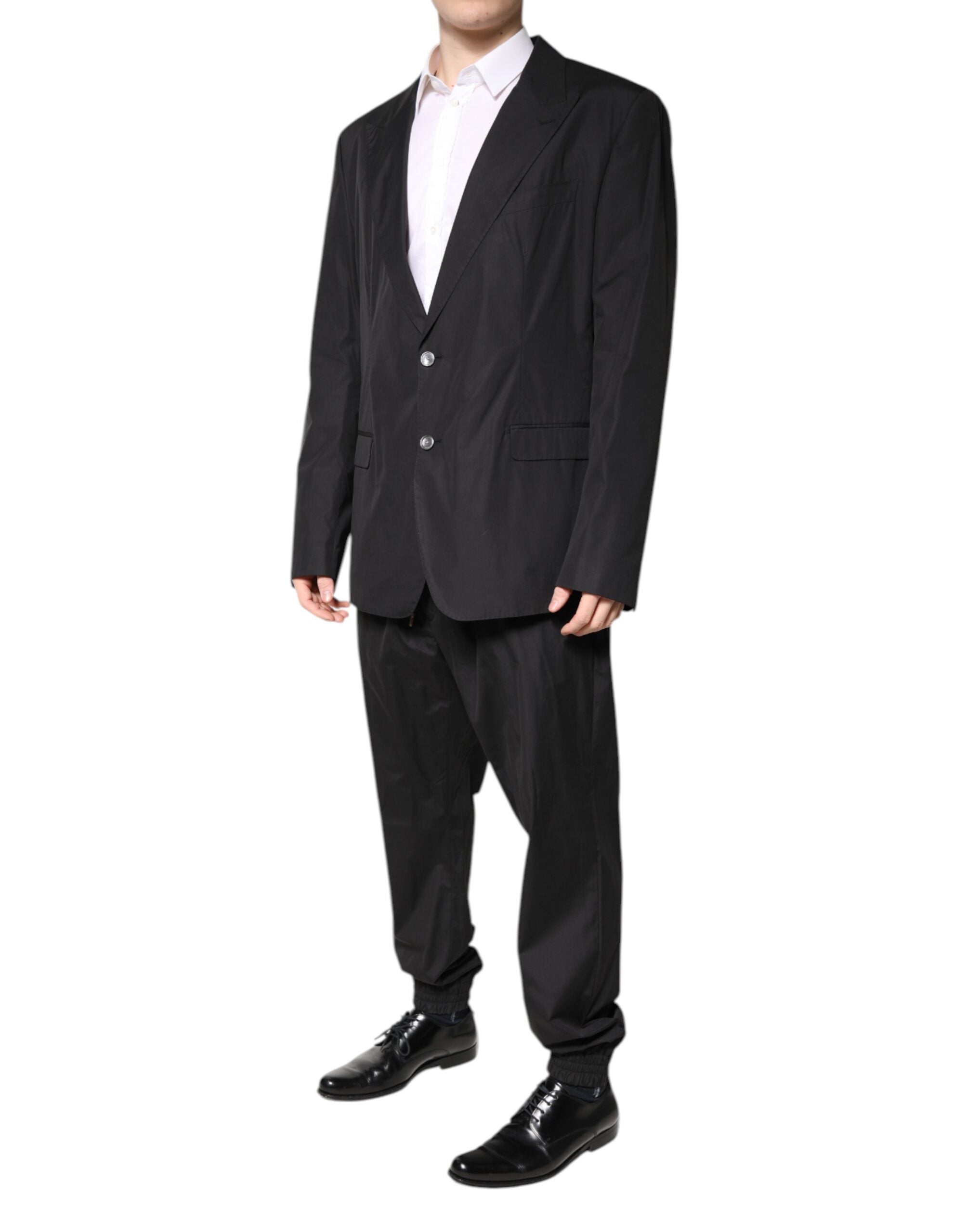Dolce & Gabbana Black Cotton Single Breasted 2 Piece Suit - ACCEXO