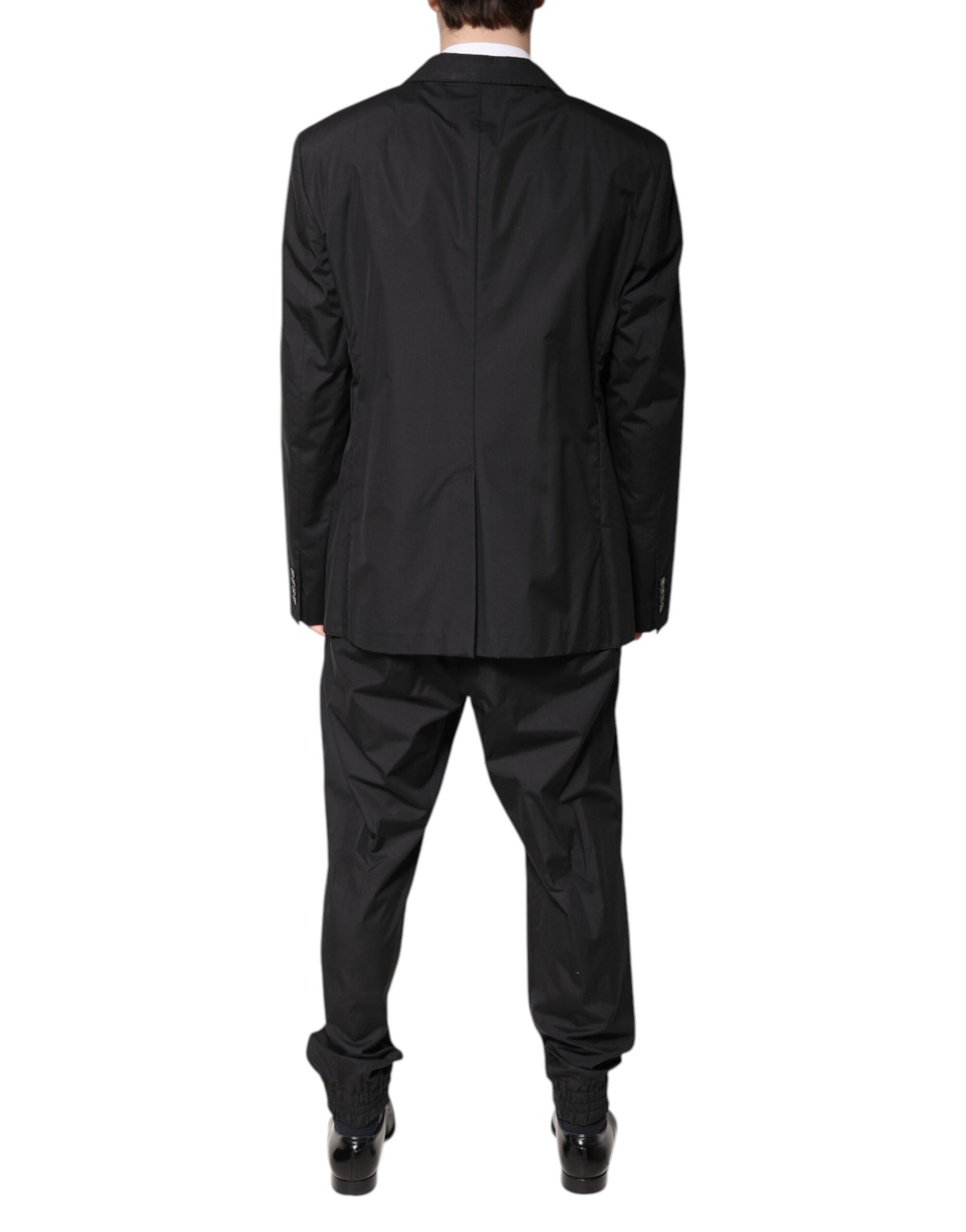 Dolce & Gabbana Black Cotton Single Breasted 2 Piece Suit - ACCEXO