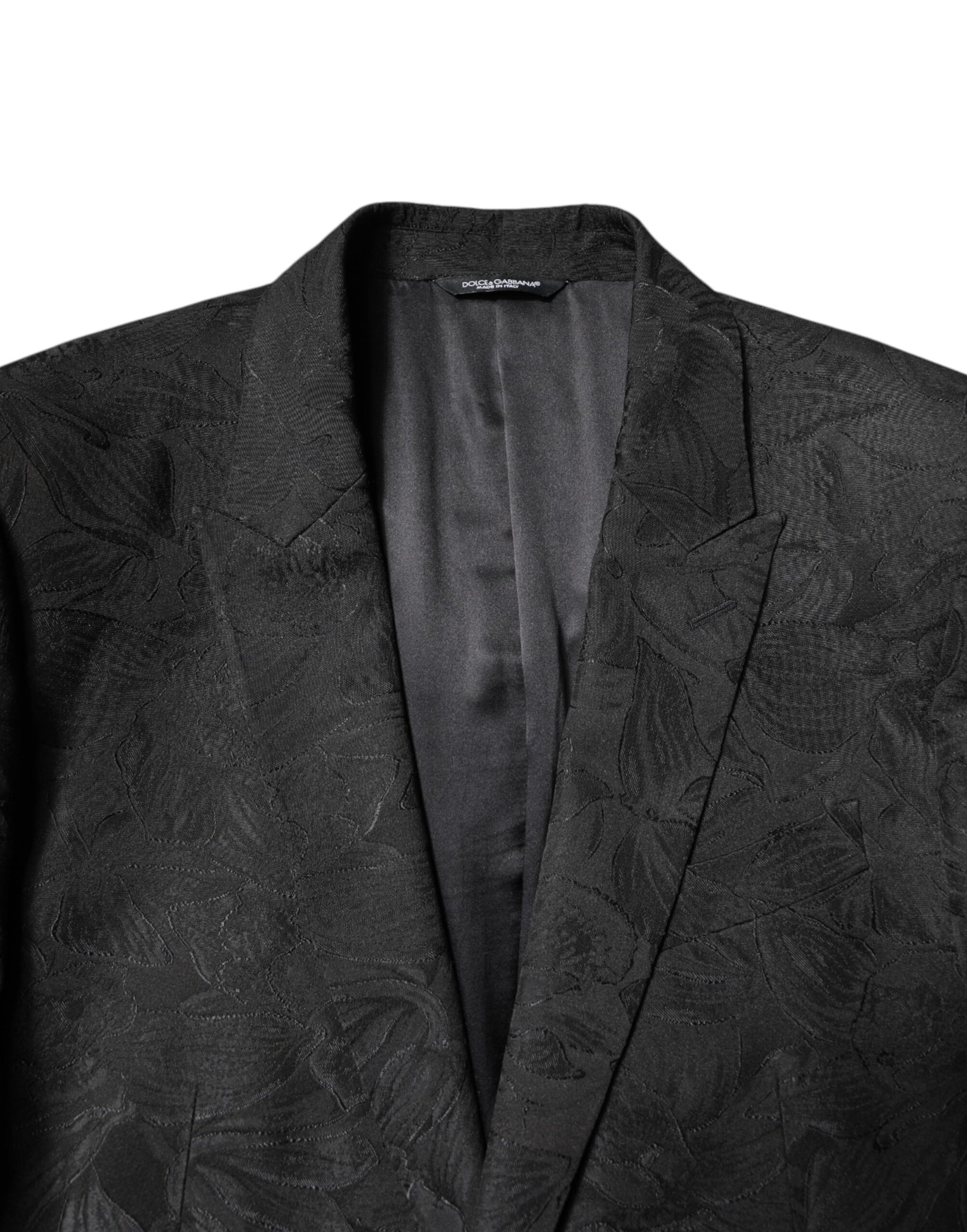 Dolce & Gabbana Black Polyester Floral Jacquard 2 Piece Suit - ACCEXO