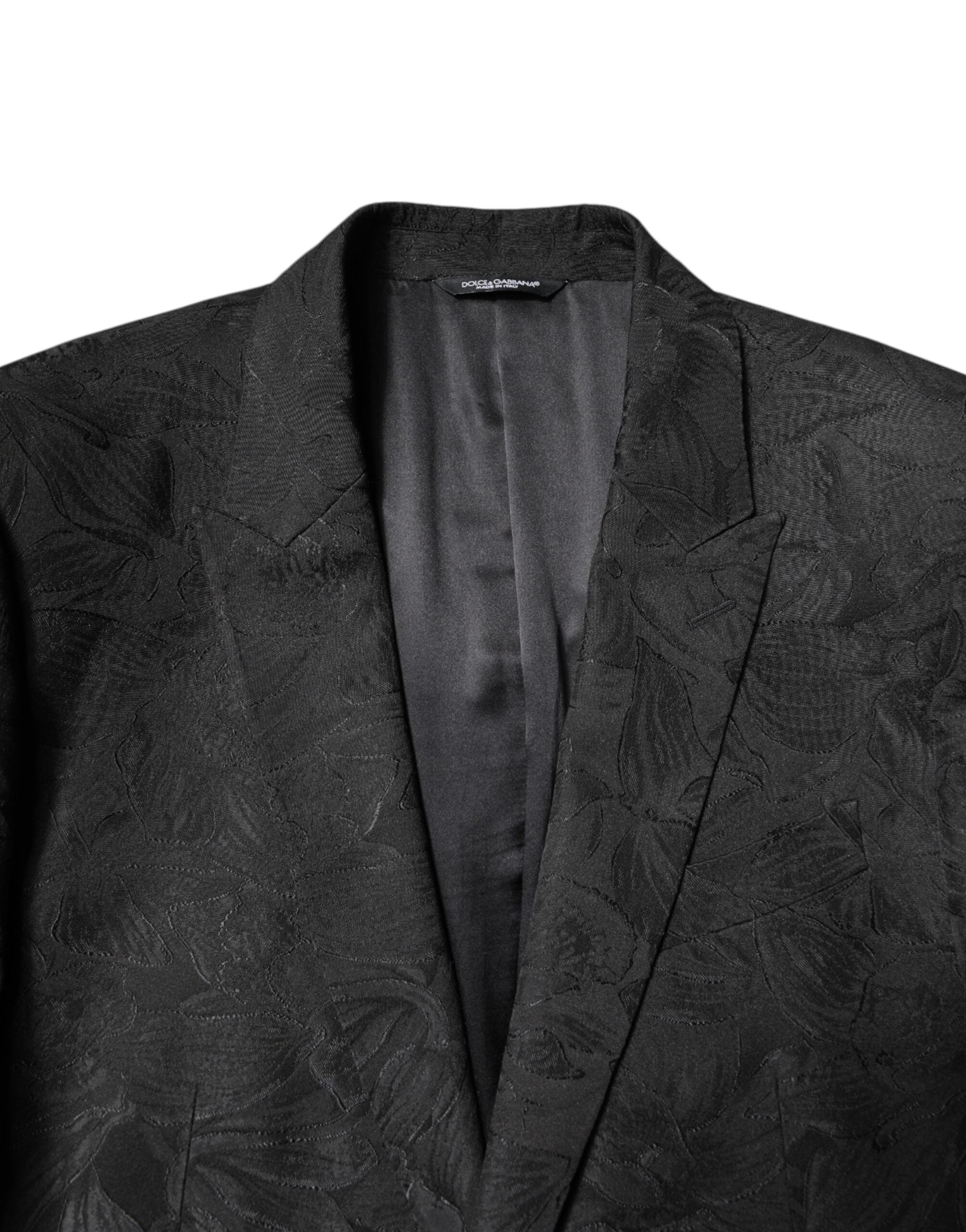 Dolce & Gabbana Black Polyester Floral Jacquard 2 Piece Suit - ACCEXO