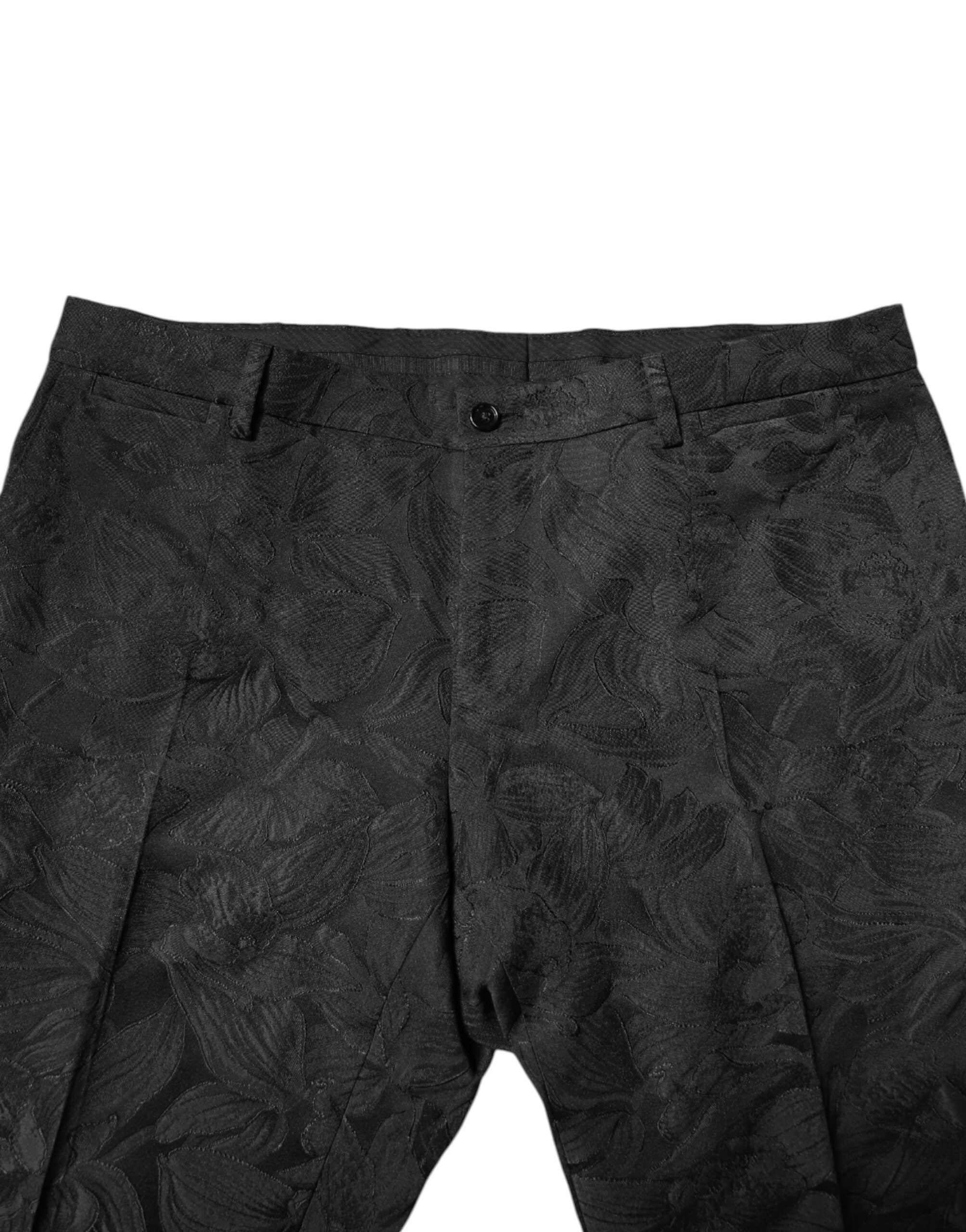Dolce & Gabbana Black Polyester Floral Jacquard 2 Piece Suit - ACCEXO