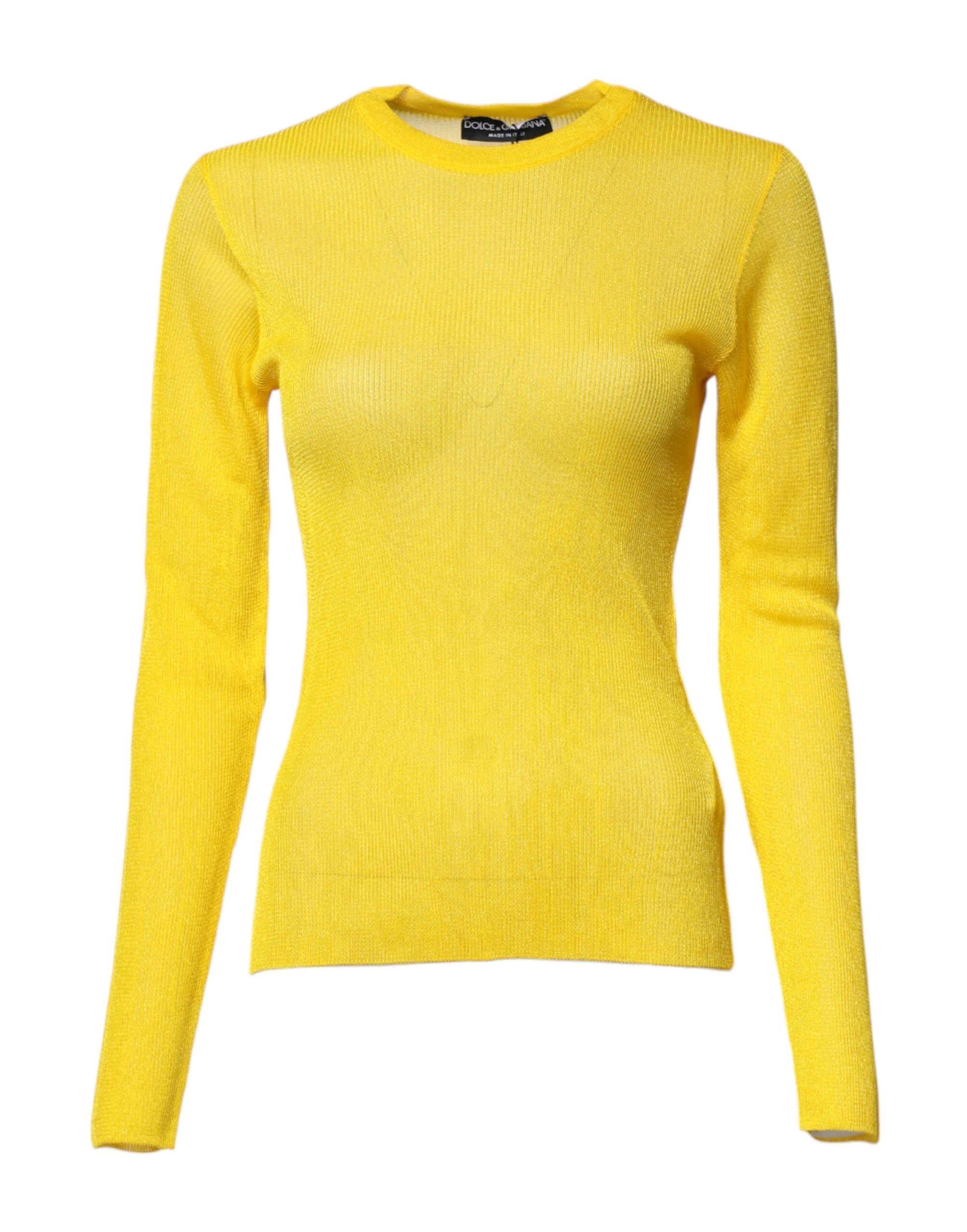 Dolce & Gabbana Yellow Polyester Women Pullover Top Sweater - ACCEXO