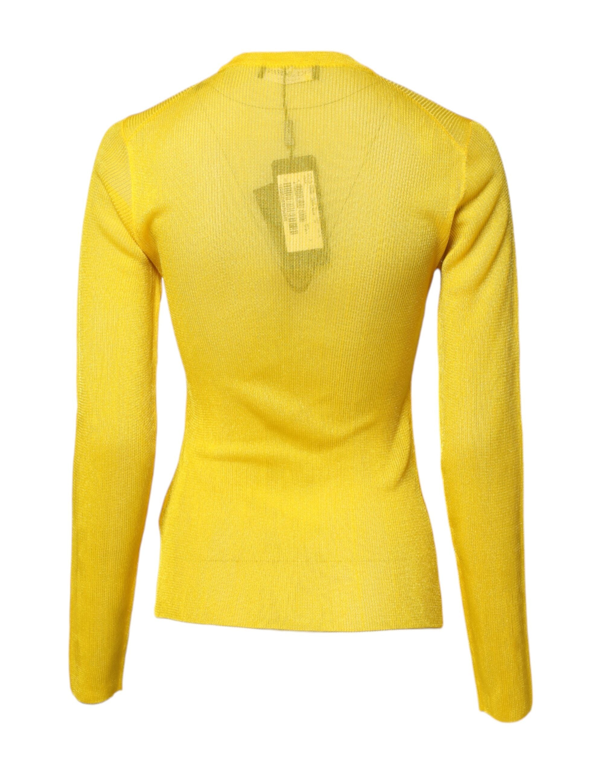 Dolce & Gabbana Yellow Polyester Women Pullover Top Sweater - ACCEXO