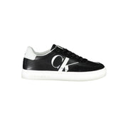 Calvin Klein Sleek Black Lace-Up Sneakers With Contrast Details - ACCEXO