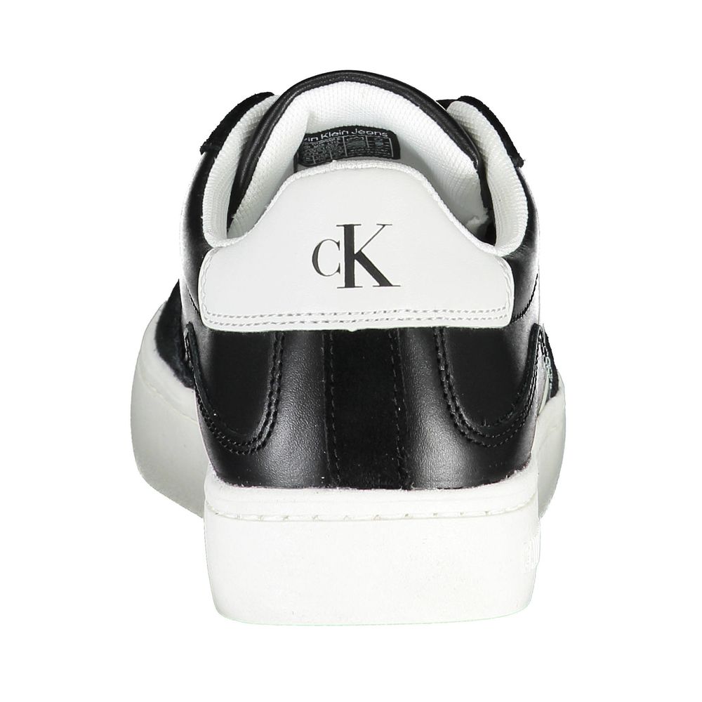 Calvin Klein Sleek Black Lace-Up Sneakers With Contrast Details - ACCEXO