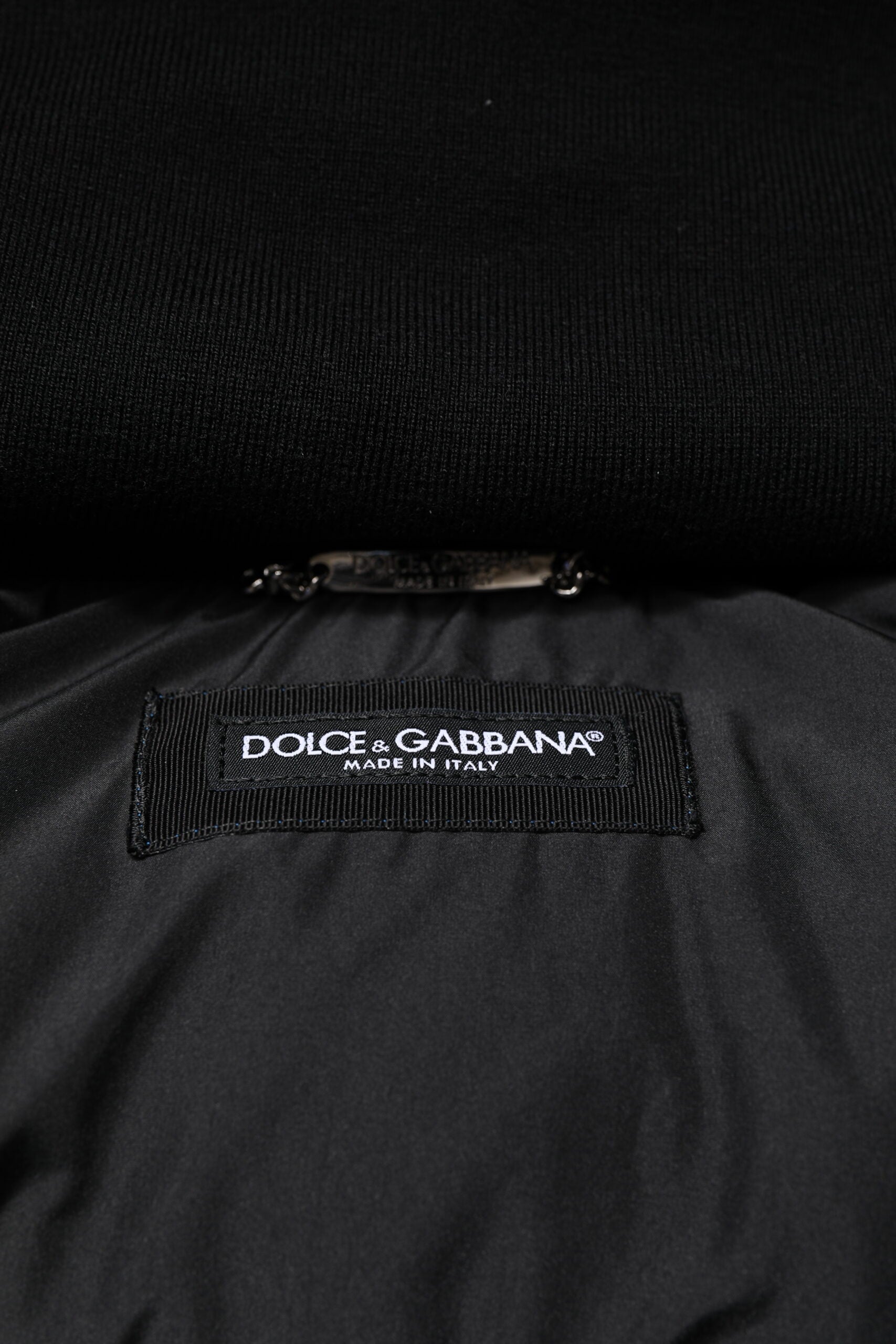 Dolce & Gabbana Blue Logo Full Zip Hooded Quilted Jacket - ACCEXO