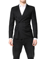 Dolce & Gabbana Black MARTINI Double Breasted Coat Blazer - ACCEXO