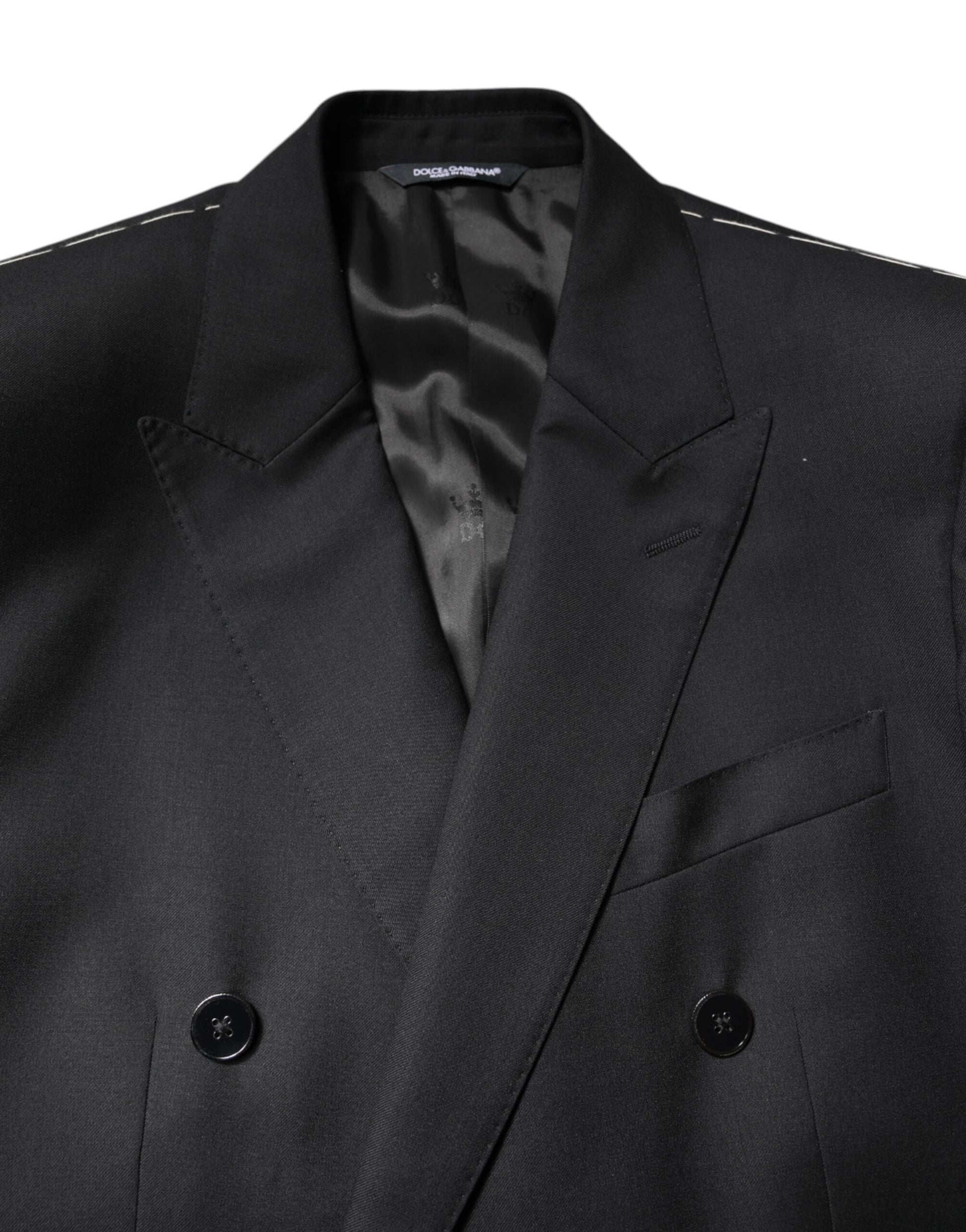 Dolce & Gabbana Black MARTINI Double Breasted Coat Blazer - ACCEXO