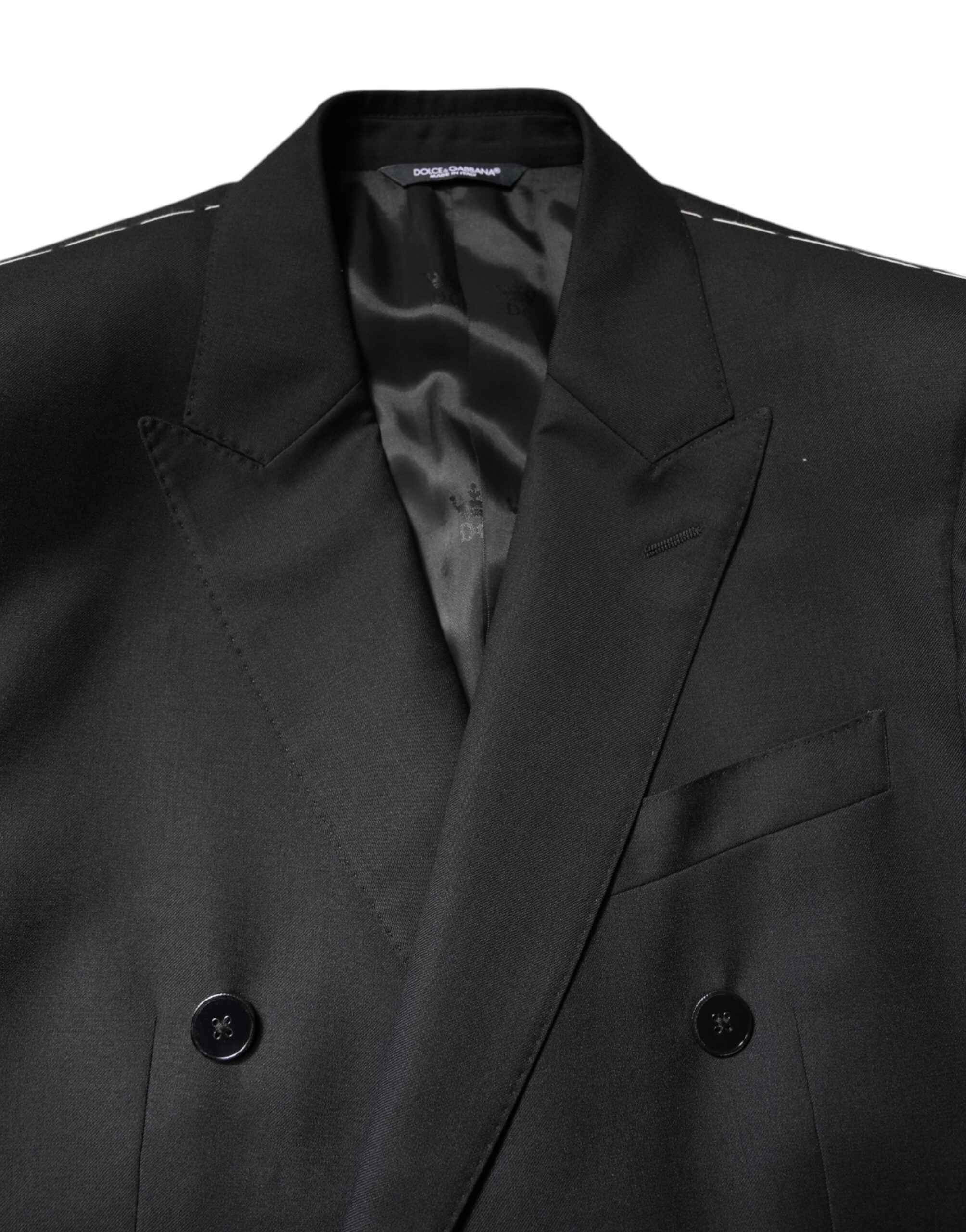 Dolce & Gabbana Black MARTINI Double Breasted Coat Blazer - ACCEXO