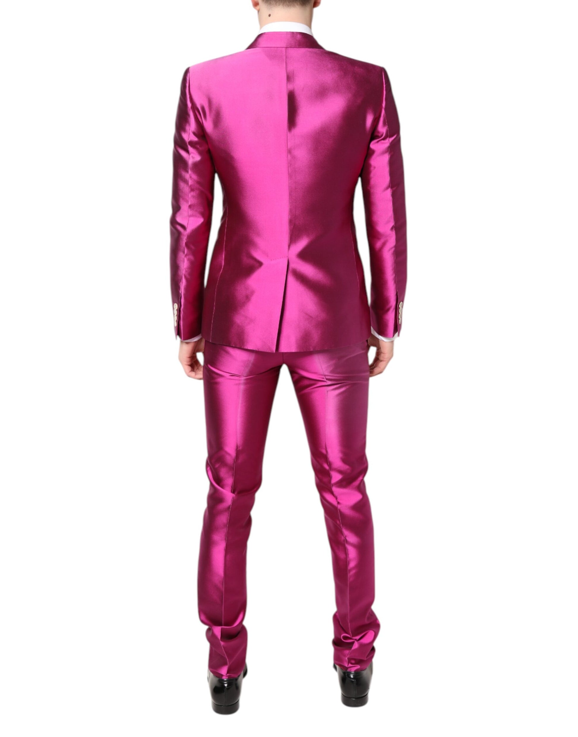 Dolce & Gabbana Pink SICILIA Double Breasted 3 Piece Suit - ACCEXO