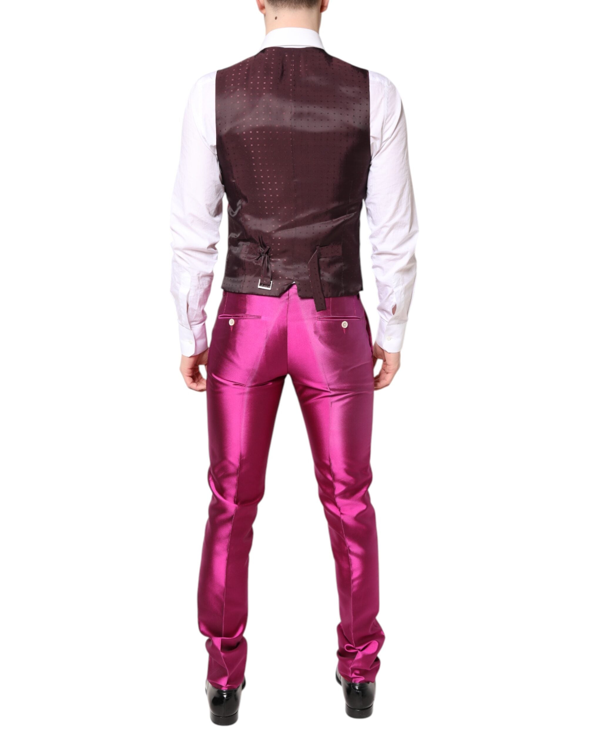 Dolce & Gabbana Pink SICILIA Double Breasted 3 Piece Suit - ACCEXO