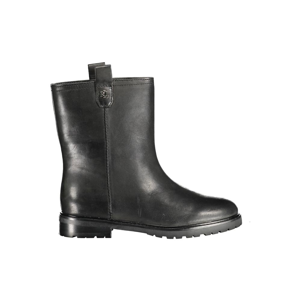 Ralph Lauren Black Leather Women Boot - ACCEXO