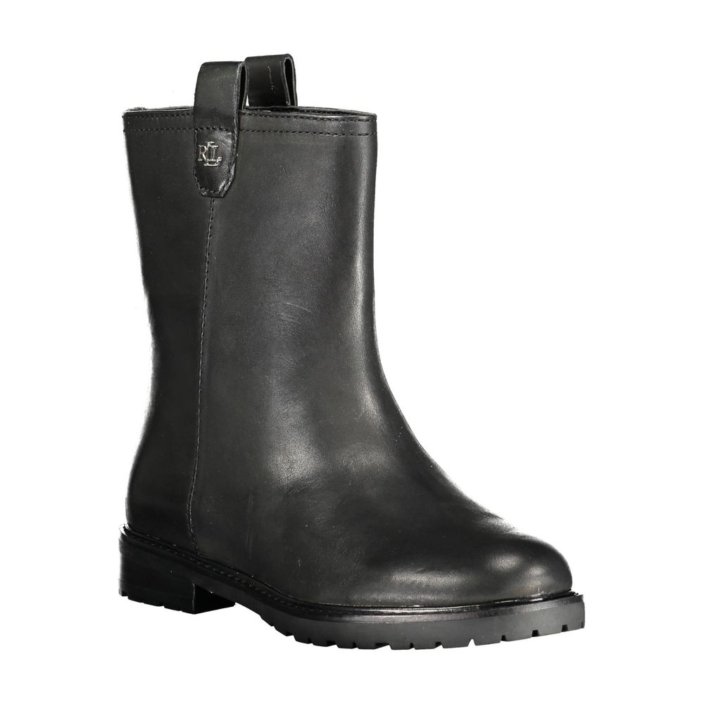 Ralph Lauren Black Leather Women Boot - ACCEXO