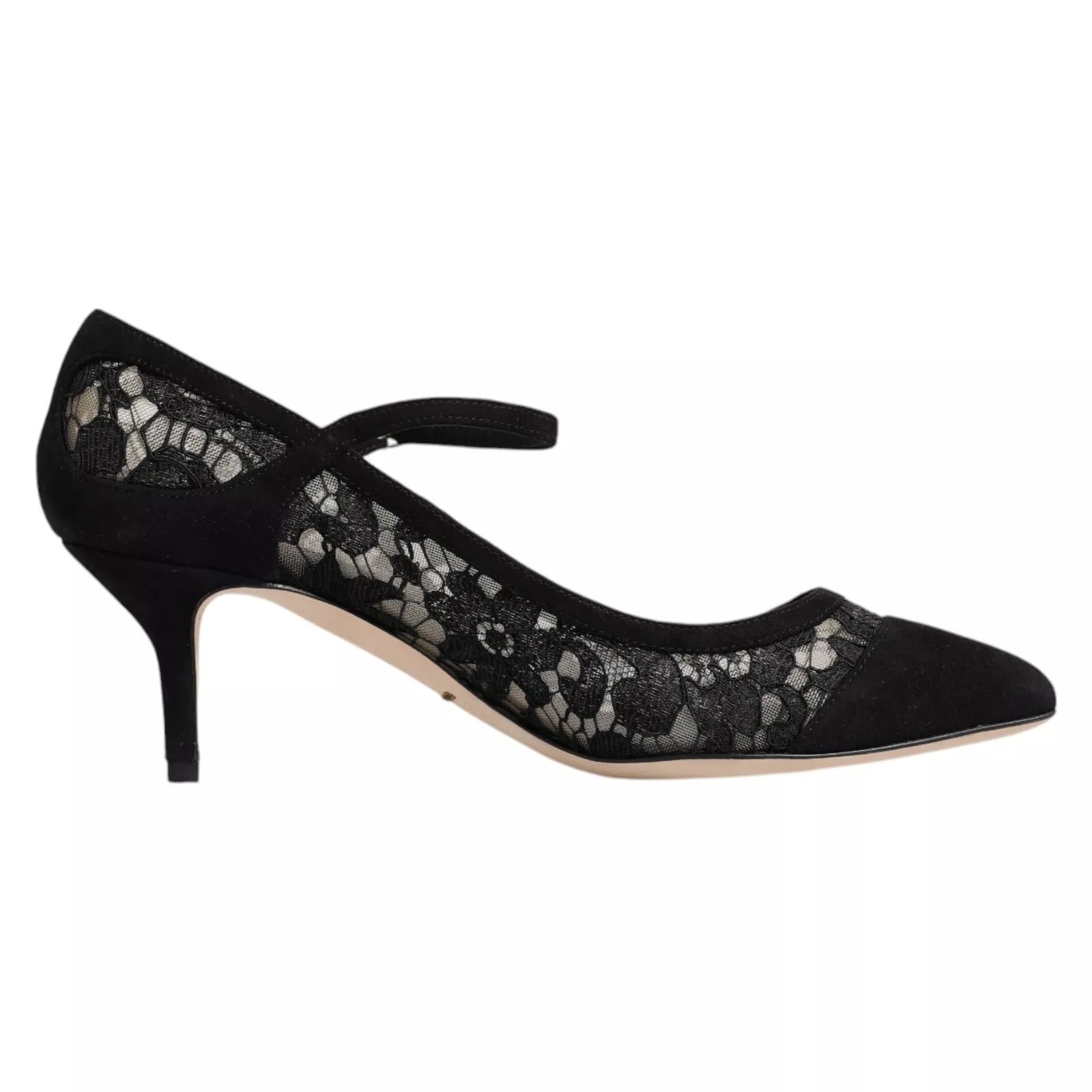 Dolce & Gabbana Black Mary Jane Taormina Lace Pumps Shoes - ACCEXO