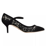 Dolce & Gabbana Black Mary Jane Taormina Lace Pumps Shoes - ACCEXO