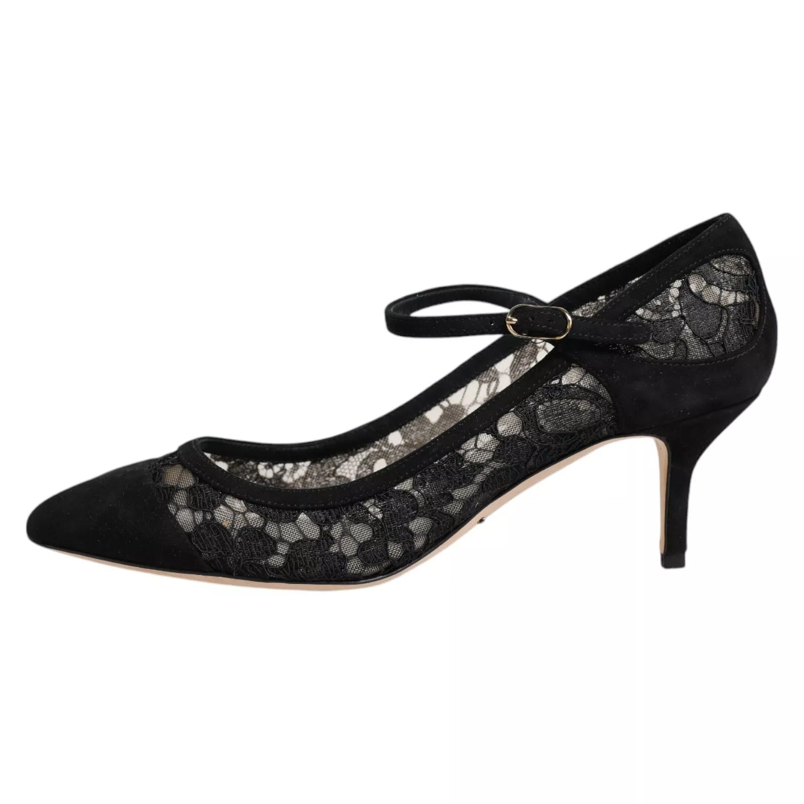 Dolce & Gabbana Black Mary Jane Taormina Lace Pumps Shoes - ACCEXO