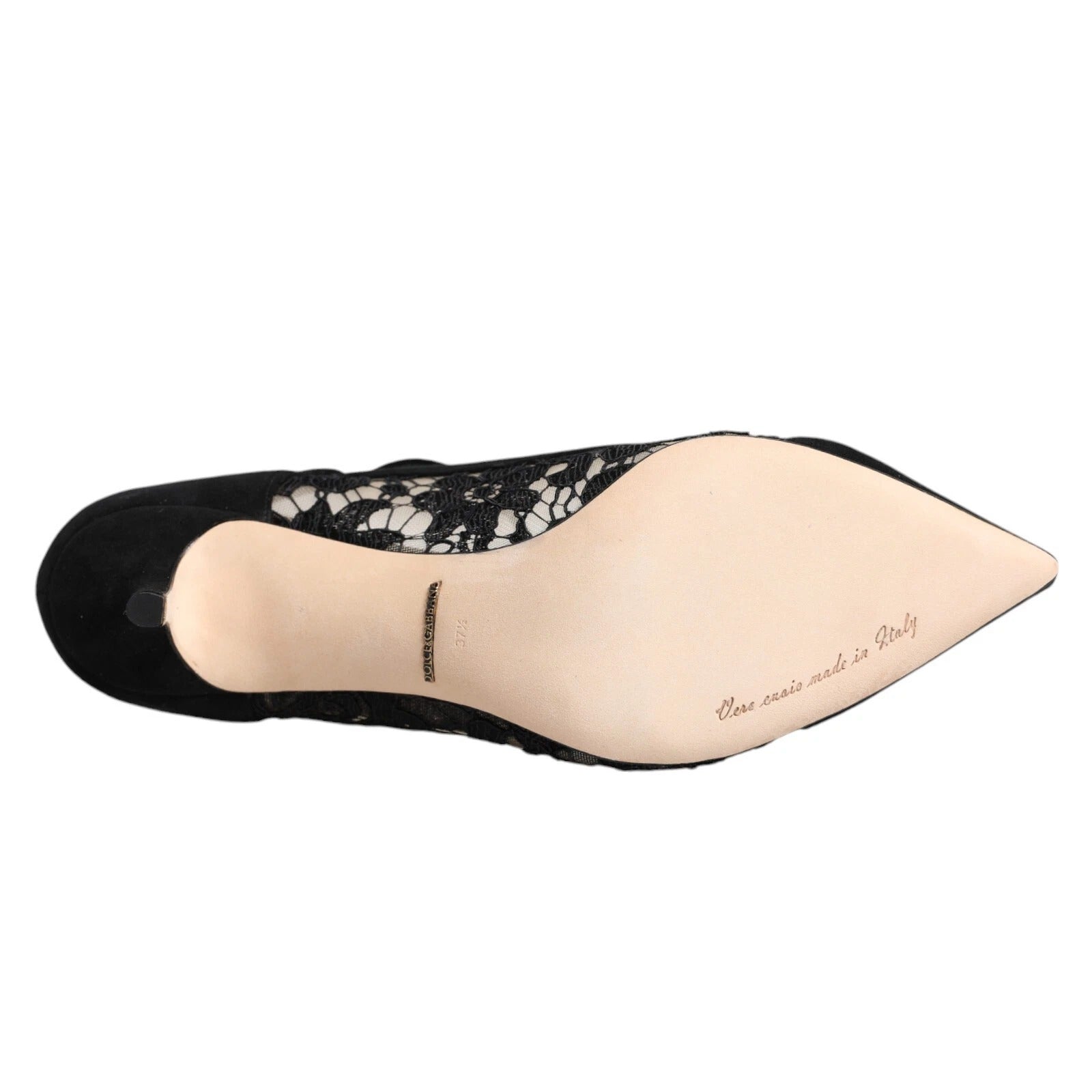 Dolce & Gabbana Black Mary Jane Taormina Lace Pumps Shoes - ACCEXO