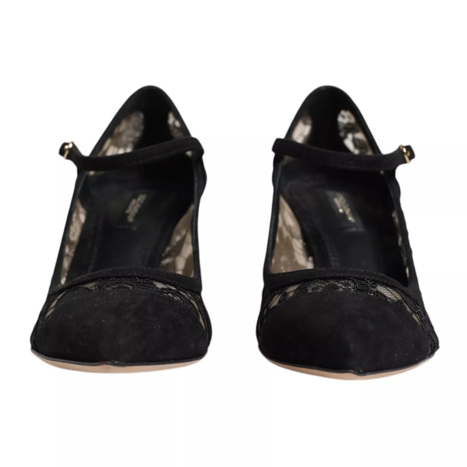 Dolce & Gabbana Black Mary Jane Taormina Lace Pumps Shoes - ACCEXO