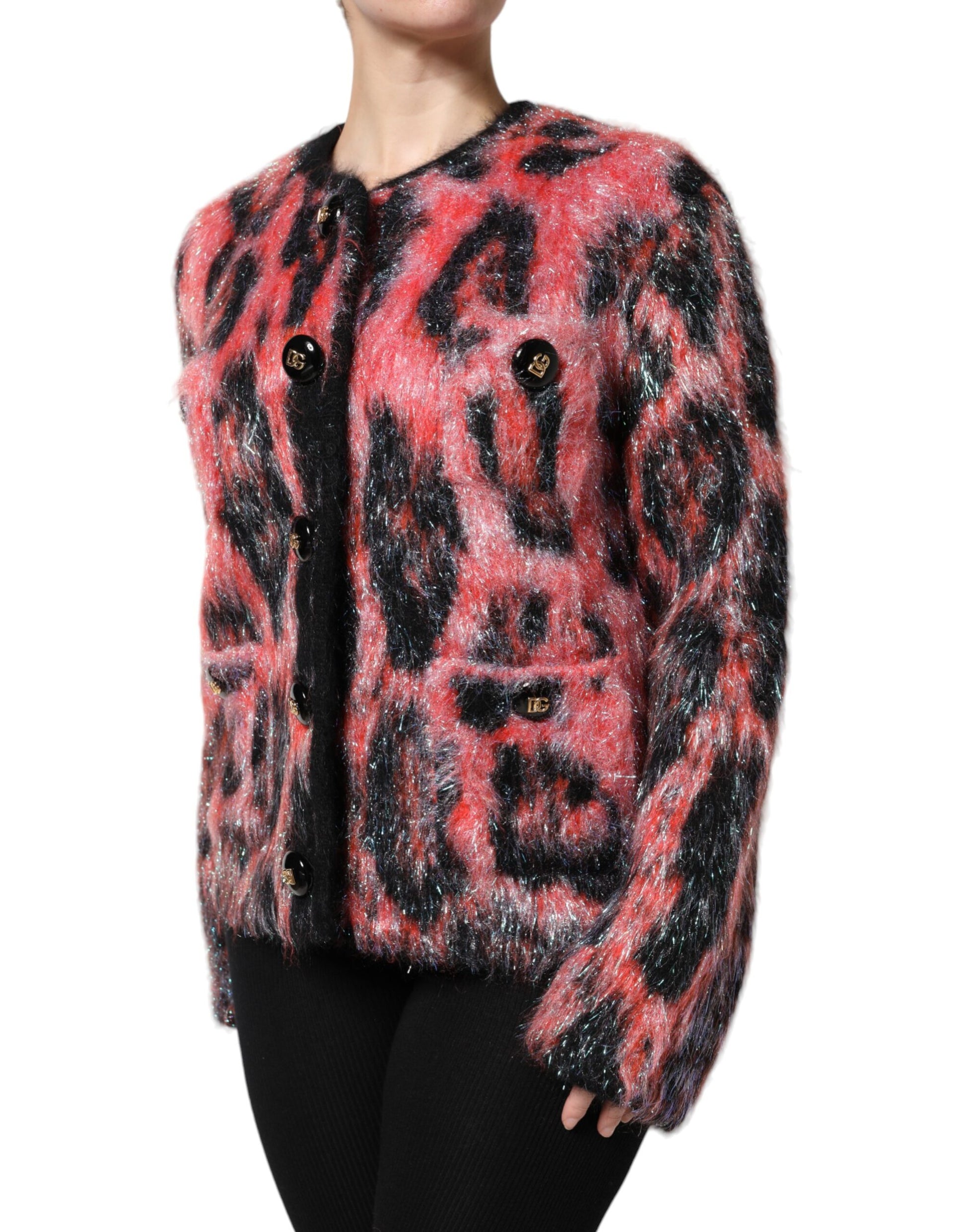 Dolce & Gabbana Red Mohair Wool Button Down Cardigan Sweater - ACCEXO