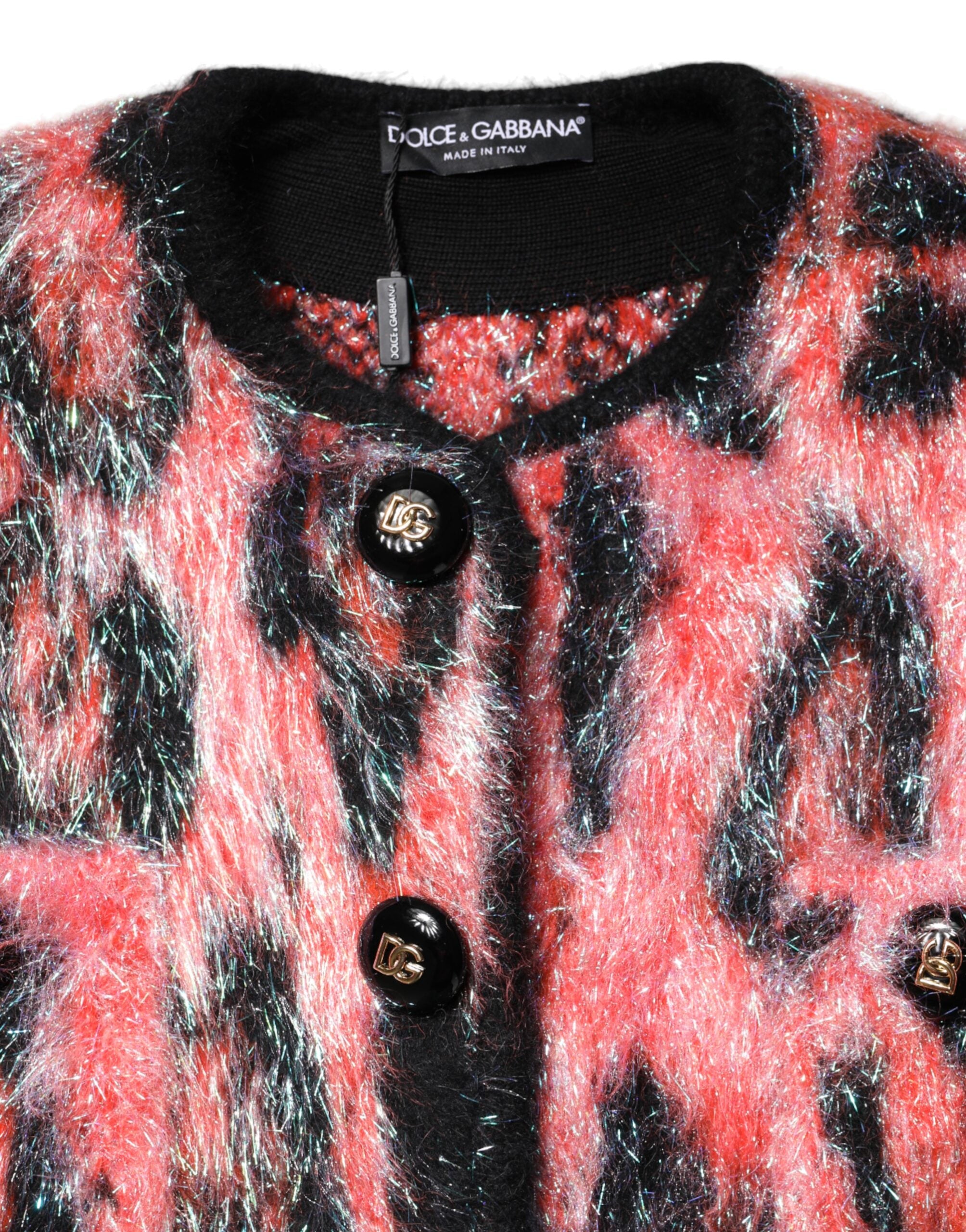 Dolce & Gabbana Red Mohair Wool Button Down Cardigan Sweater - ACCEXO