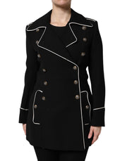 Dolce & Gabbana Black Wool Double Breasted Blazer Jacket - ACCEXO