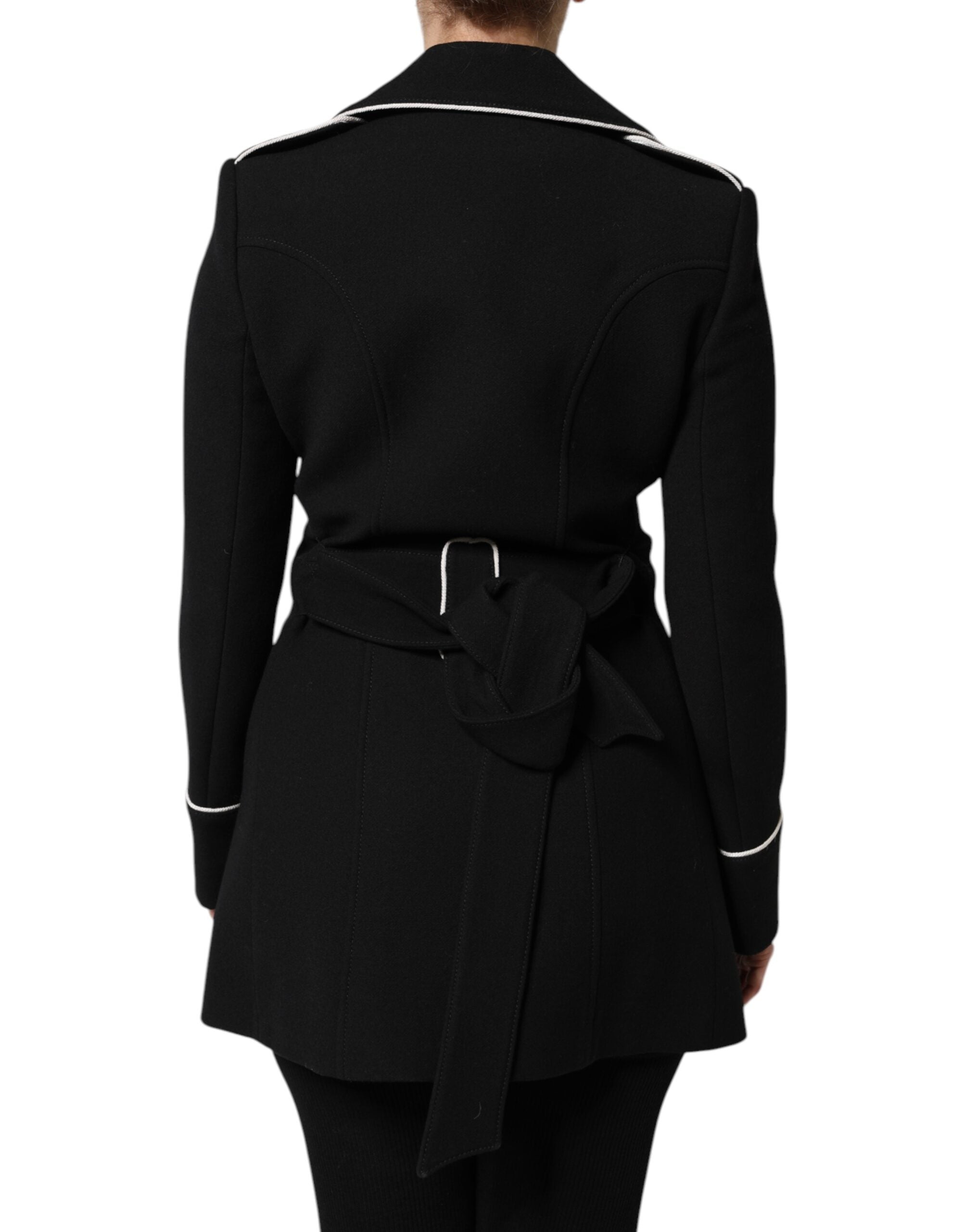 Dolce & Gabbana Black Wool Double Breasted Blazer Jacket - ACCEXO