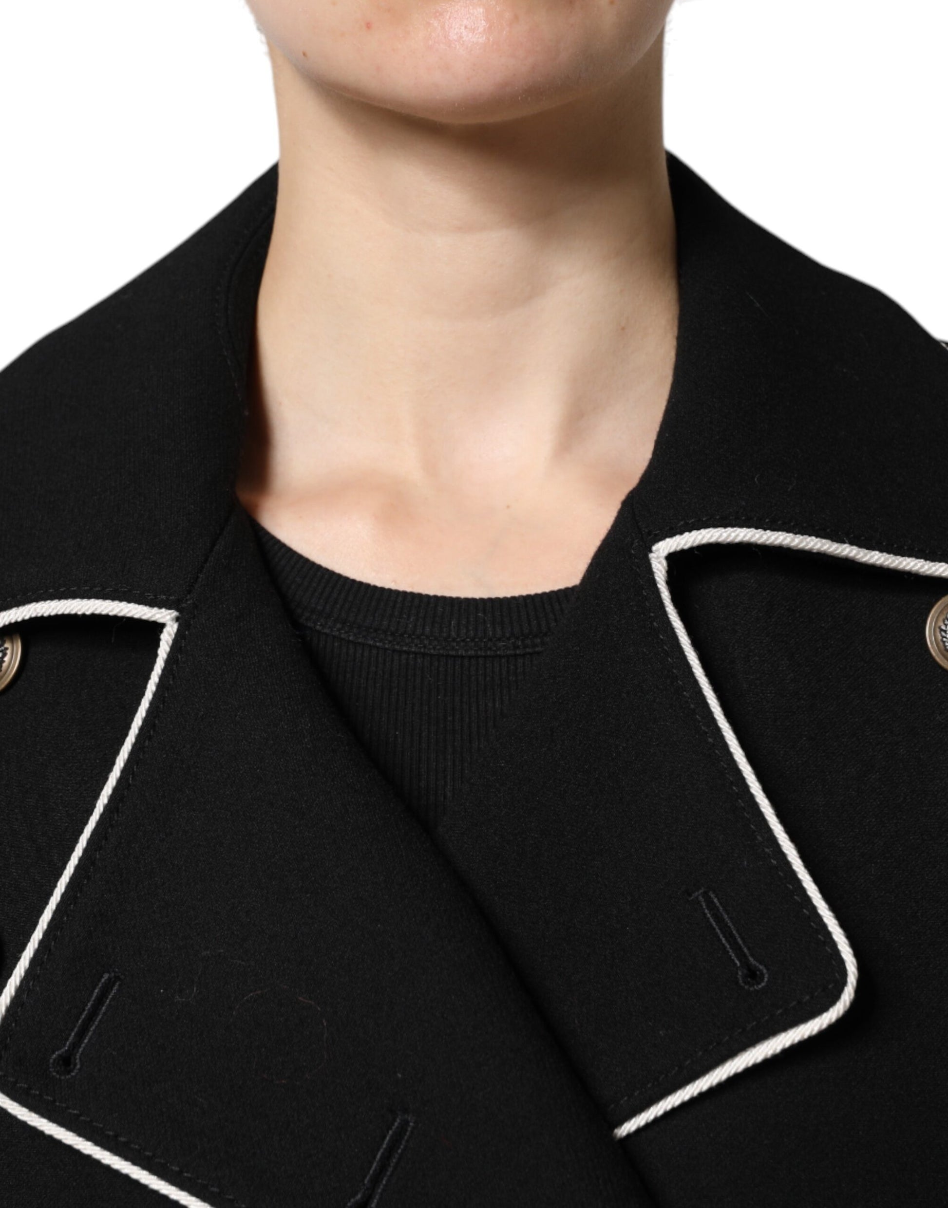 Dolce & Gabbana Black Wool Double Breasted Blazer Jacket - ACCEXO