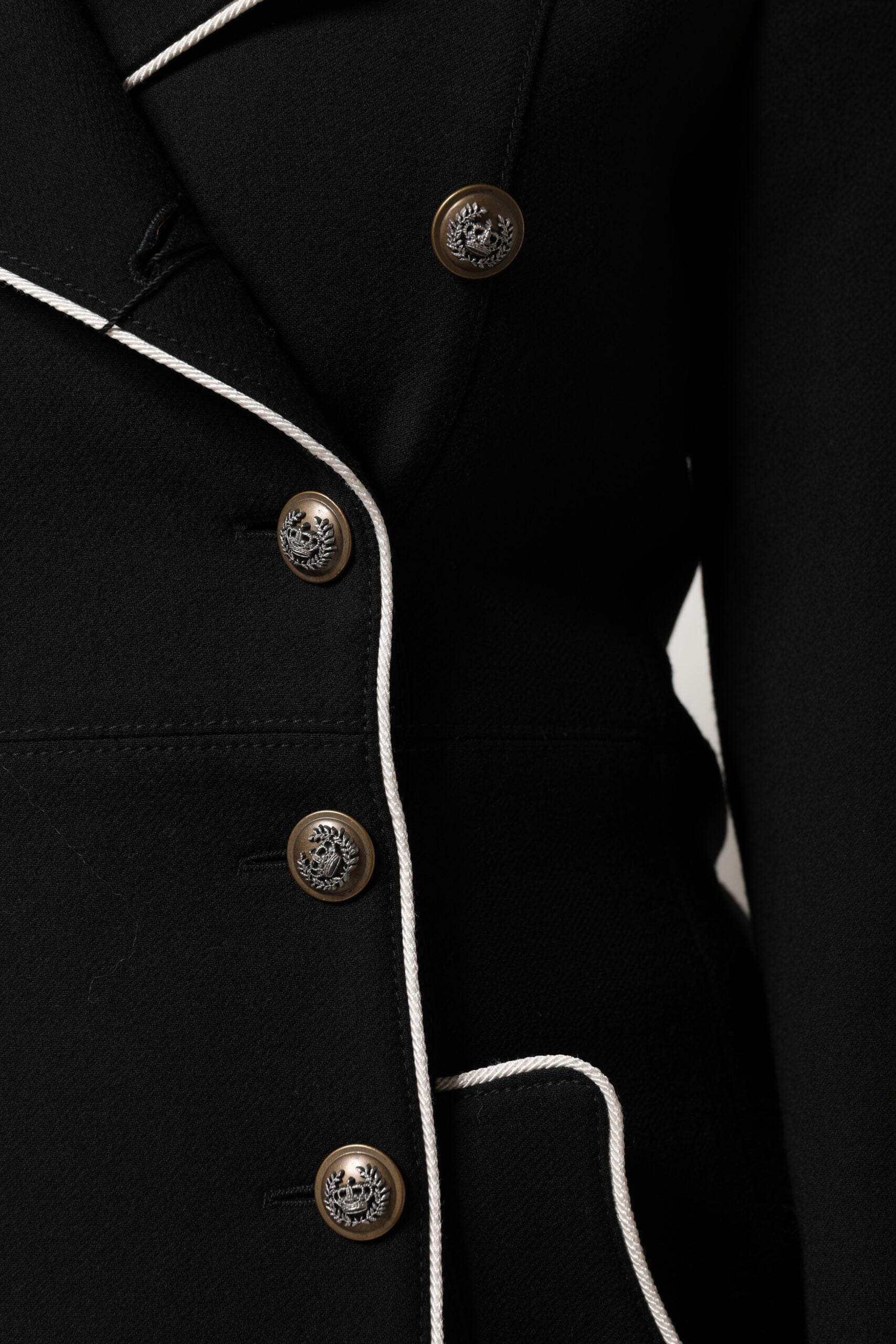 Dolce & Gabbana Black Wool Double Breasted Blazer Jacket - ACCEXO