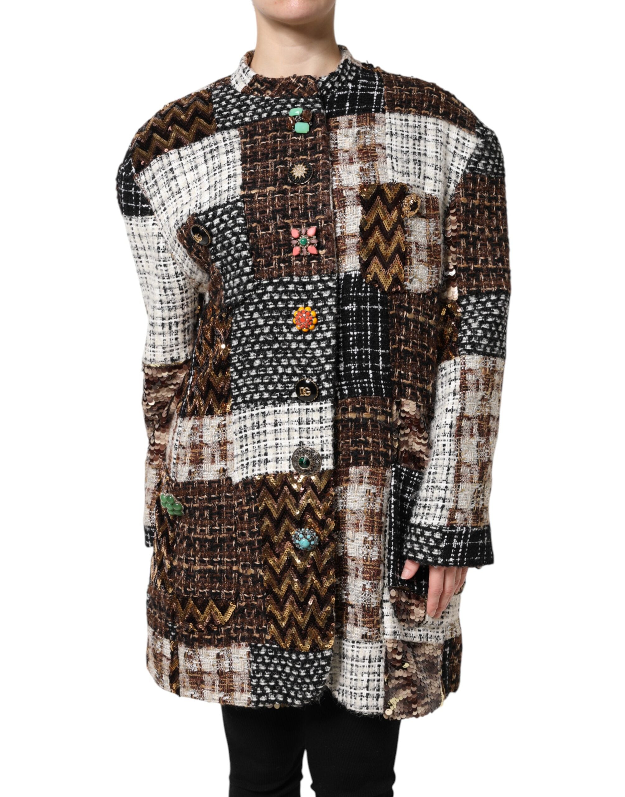 Dolce & Gabbana Multicolor Patchwork Button Down Jacket - ACCEXO