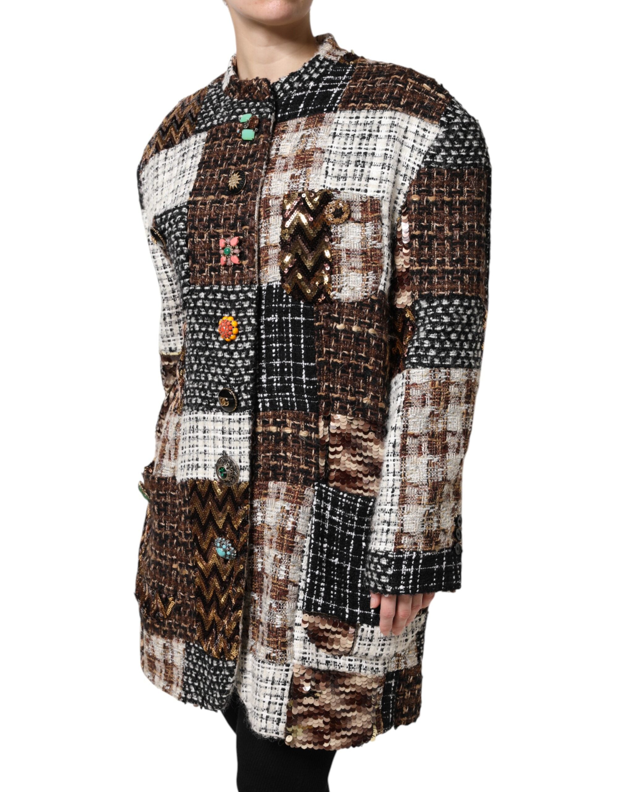 Dolce & Gabbana Multicolor Patchwork Button Down Jacket - ACCEXO