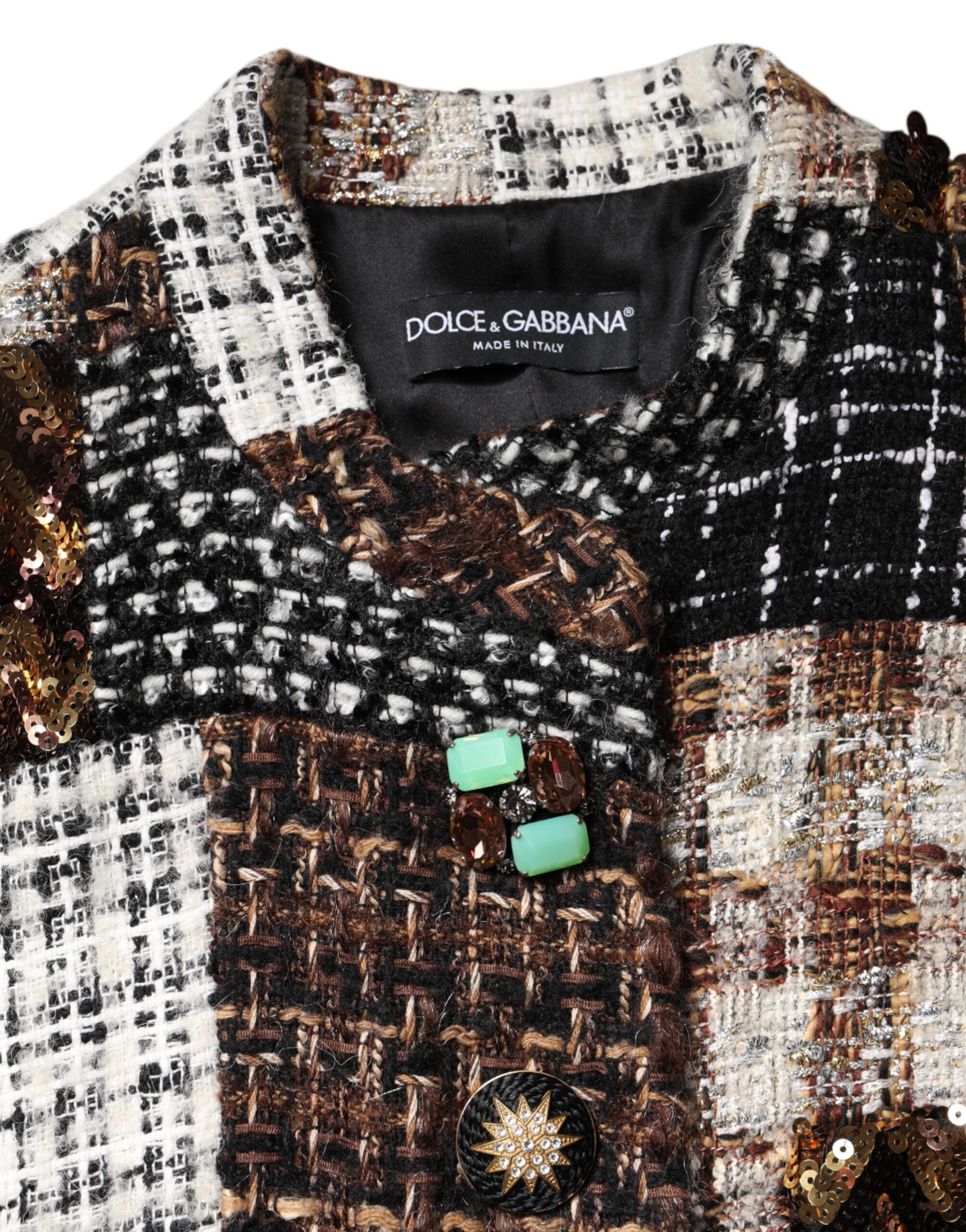Dolce & Gabbana Multicolor Patchwork Button Down Jacket - ACCEXO