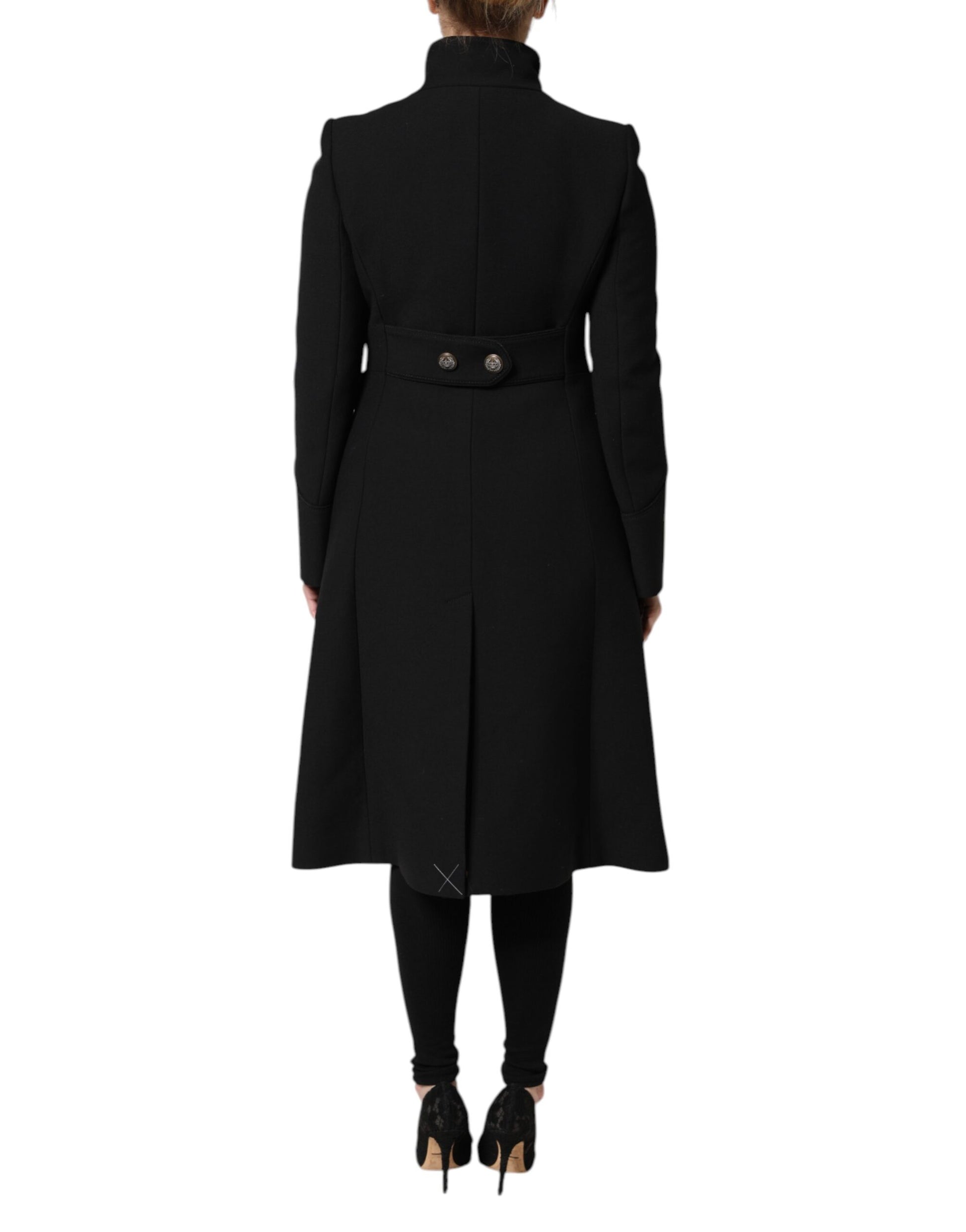Dolce & Gabbana Black Wool Single Breasted Trench Coat Jacket - ACCEXO