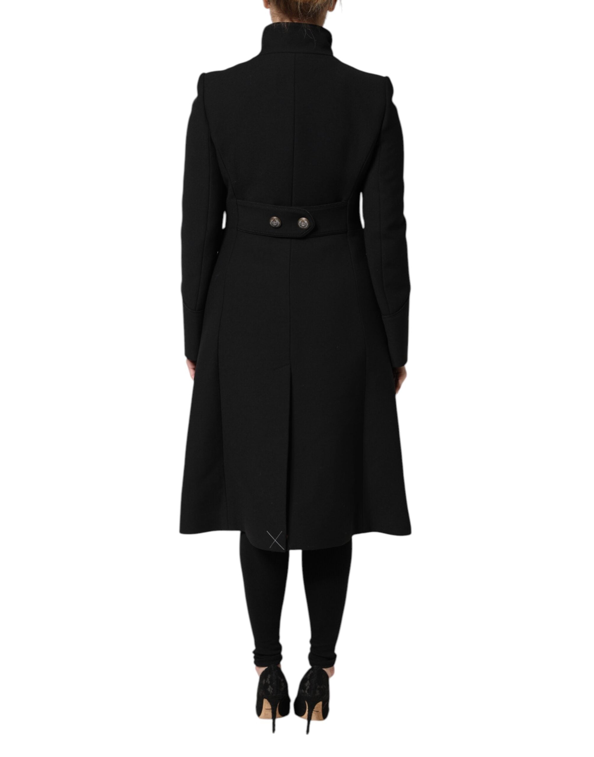 Dolce & Gabbana Black Wool Single Breasted Trench Coat Jacket - ACCEXO