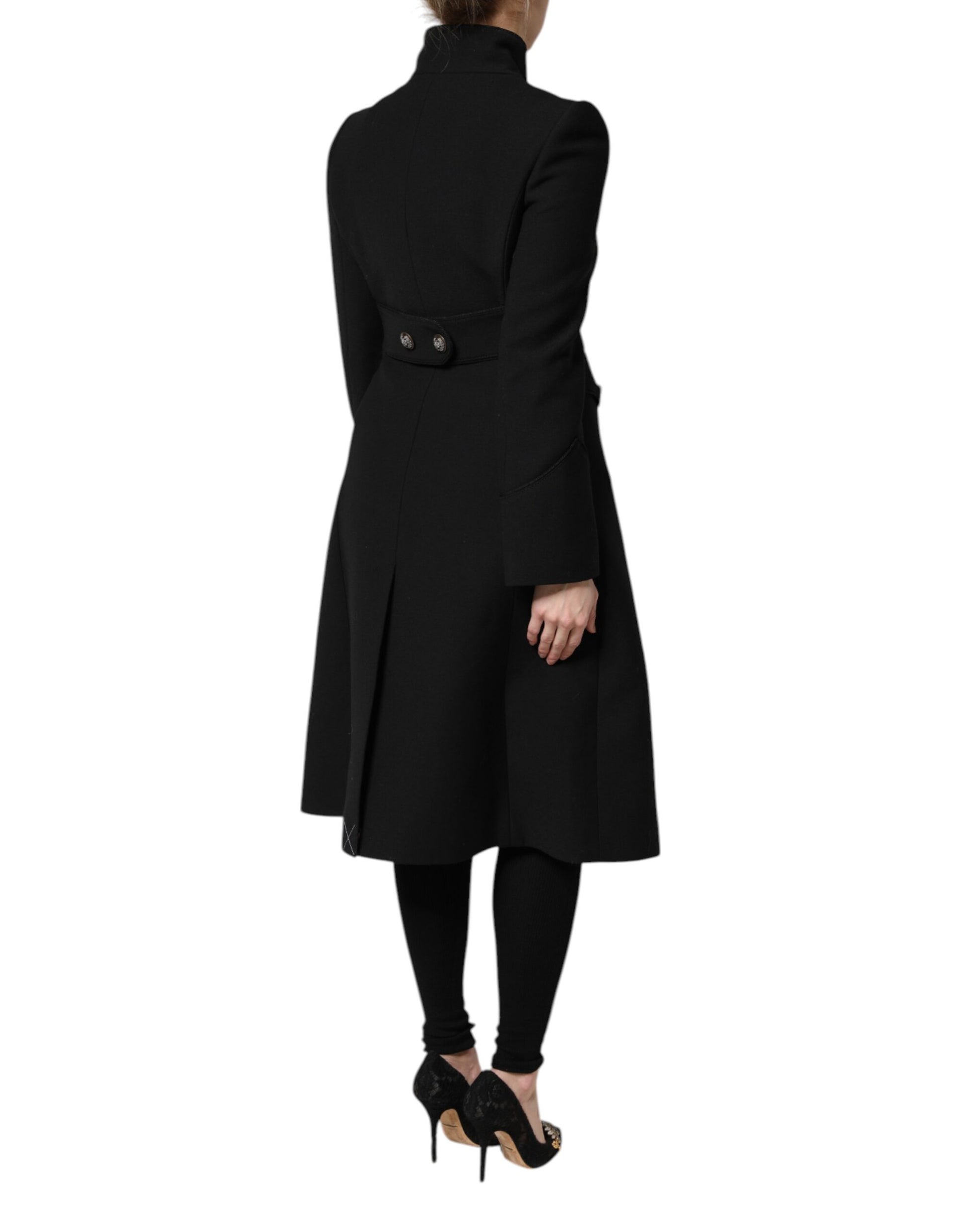 Dolce & Gabbana Black Wool Single Breasted Trench Coat Jacket - ACCEXO