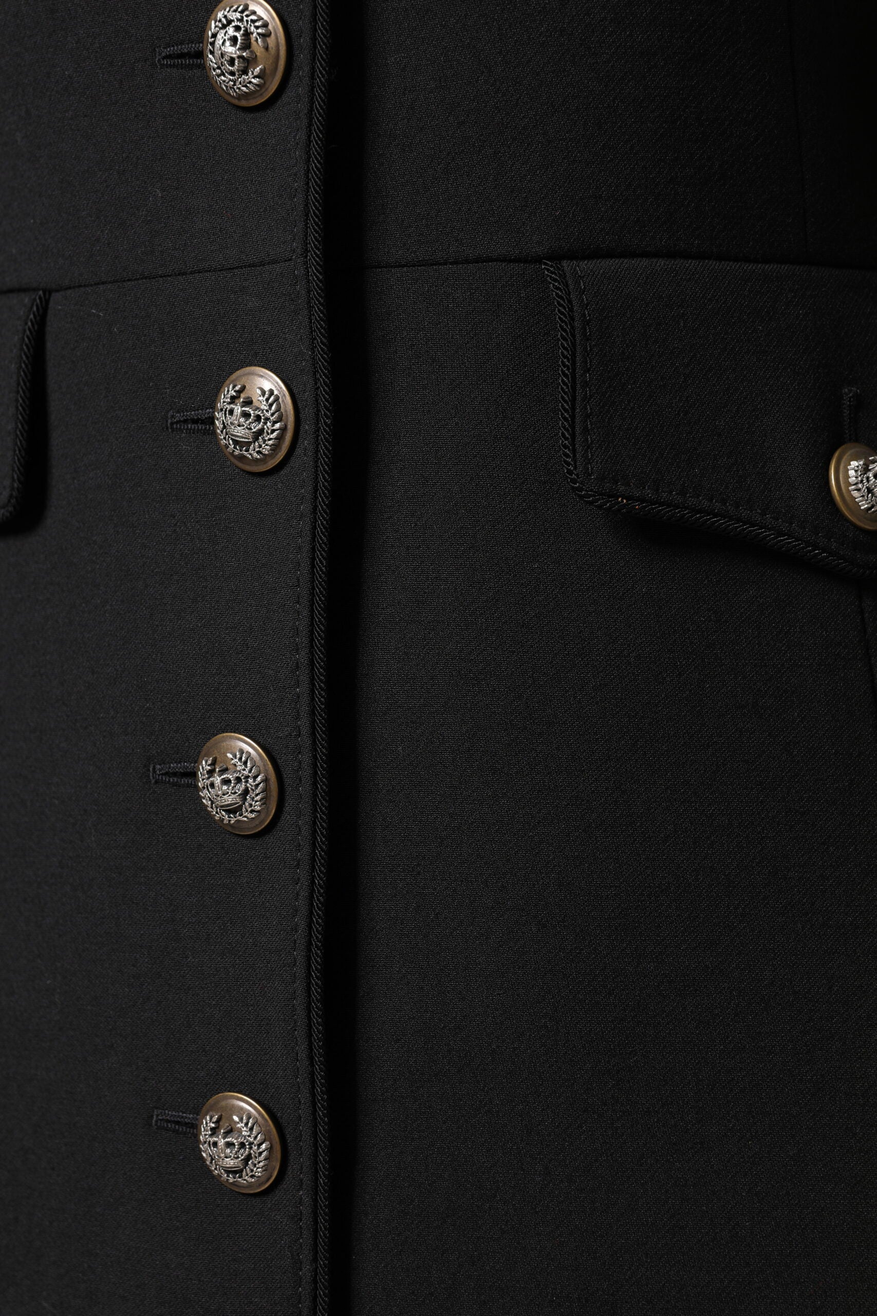 Dolce & Gabbana Black Wool Single Breasted Trench Coat Jacket - ACCEXO