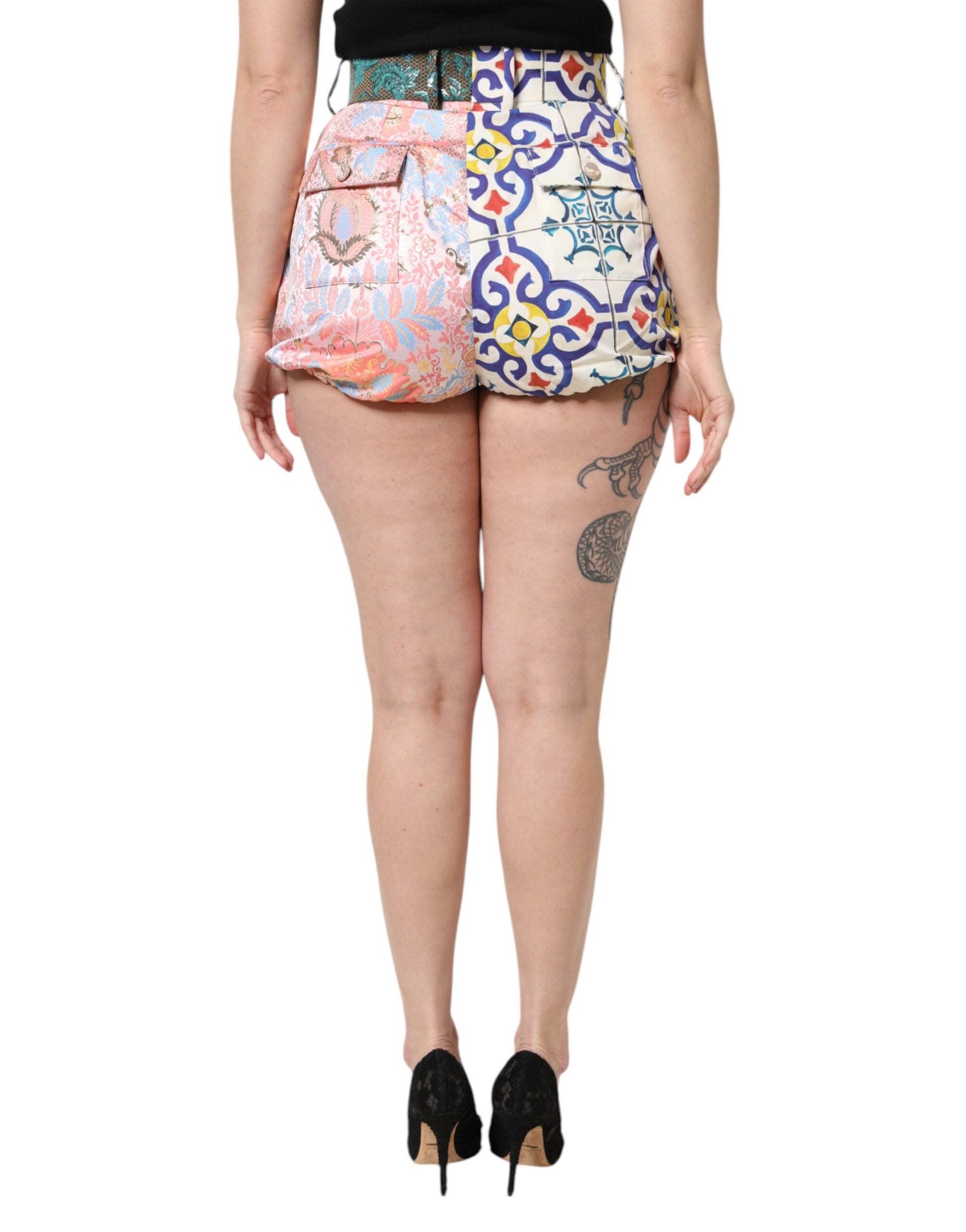 Dolce & Gabbana Multicolor High Waist Women Hot Pants Shorts - ACCEXO