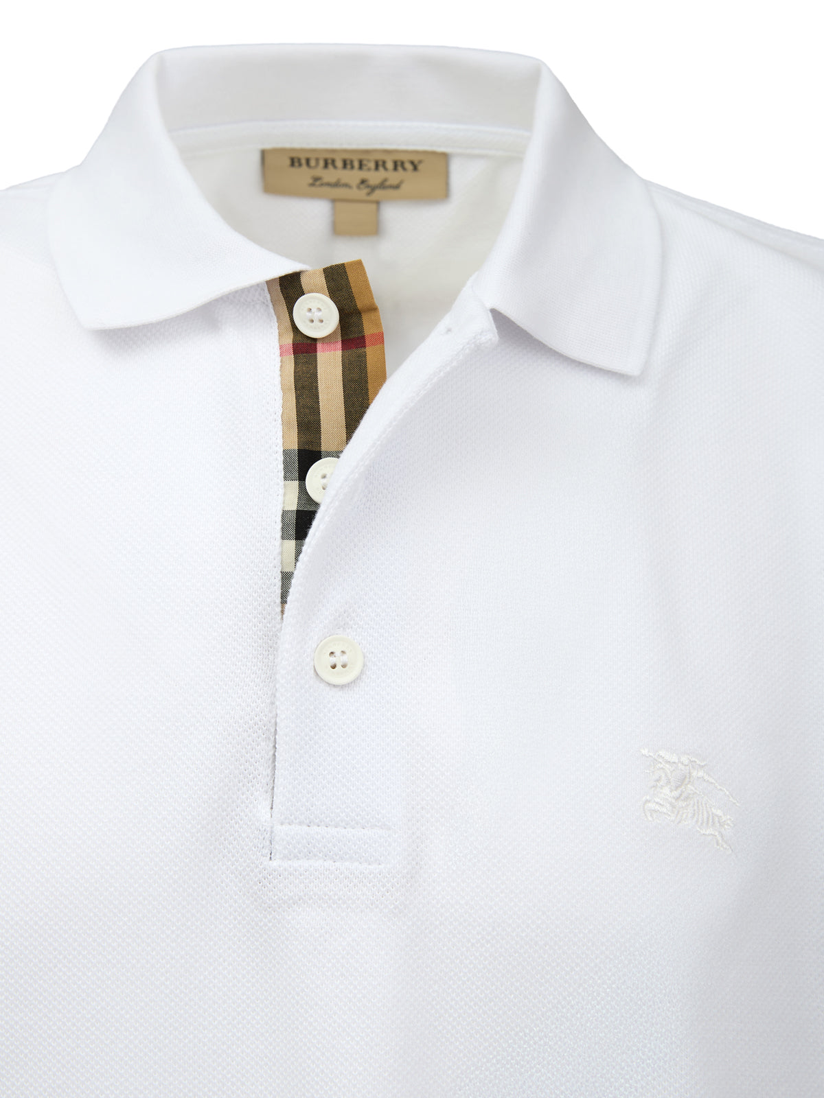 Burberry White Cotton Collared Polo Shirt - ACCEXO