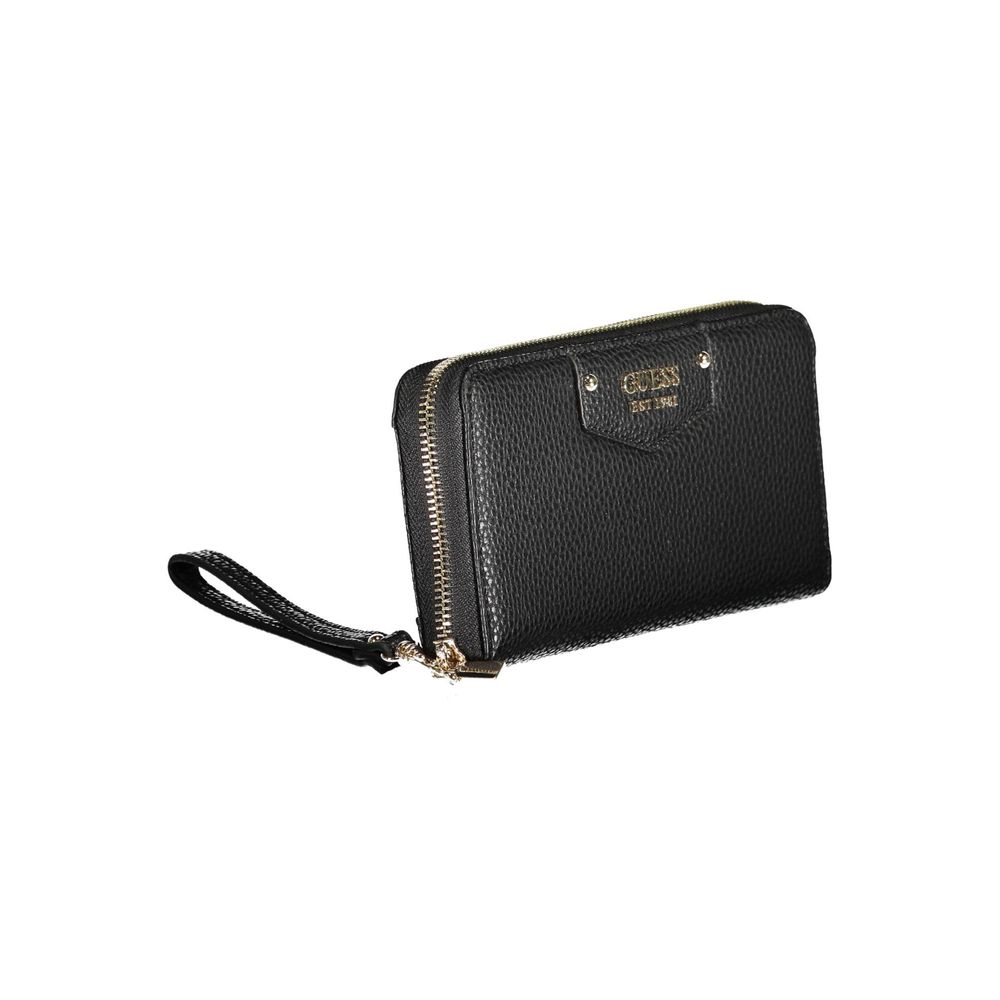 Guess Jeans Premium Black Polyethylene Women Wallet w/ Removal Drawer