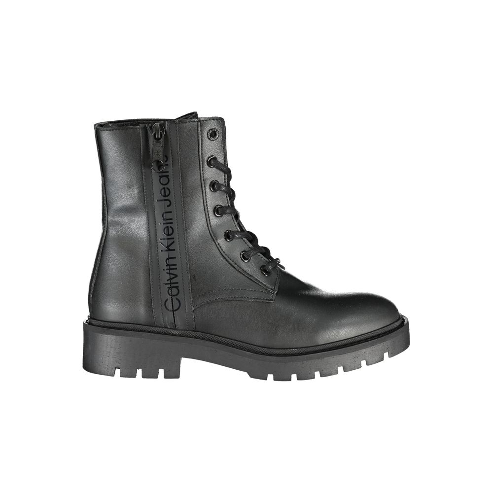 Calvin Klein Chic Black Ankle Boot with Laces and Zip Detail - ACCEXO