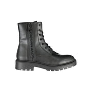 Calvin Klein Chic Black Ankle Boot with Laces and Zip Detail - ACCEXO