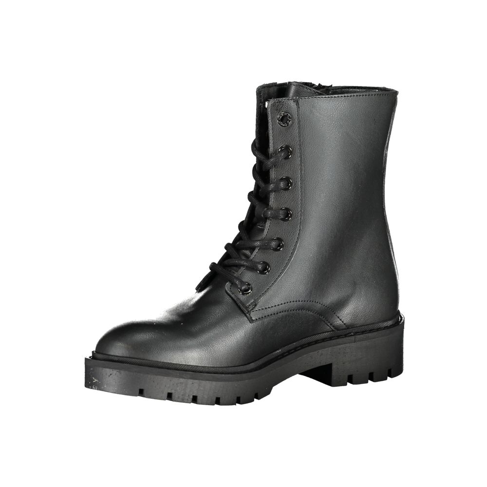 Calvin Klein Chic Black Ankle Boot with Laces and Zip Detail - ACCEXO