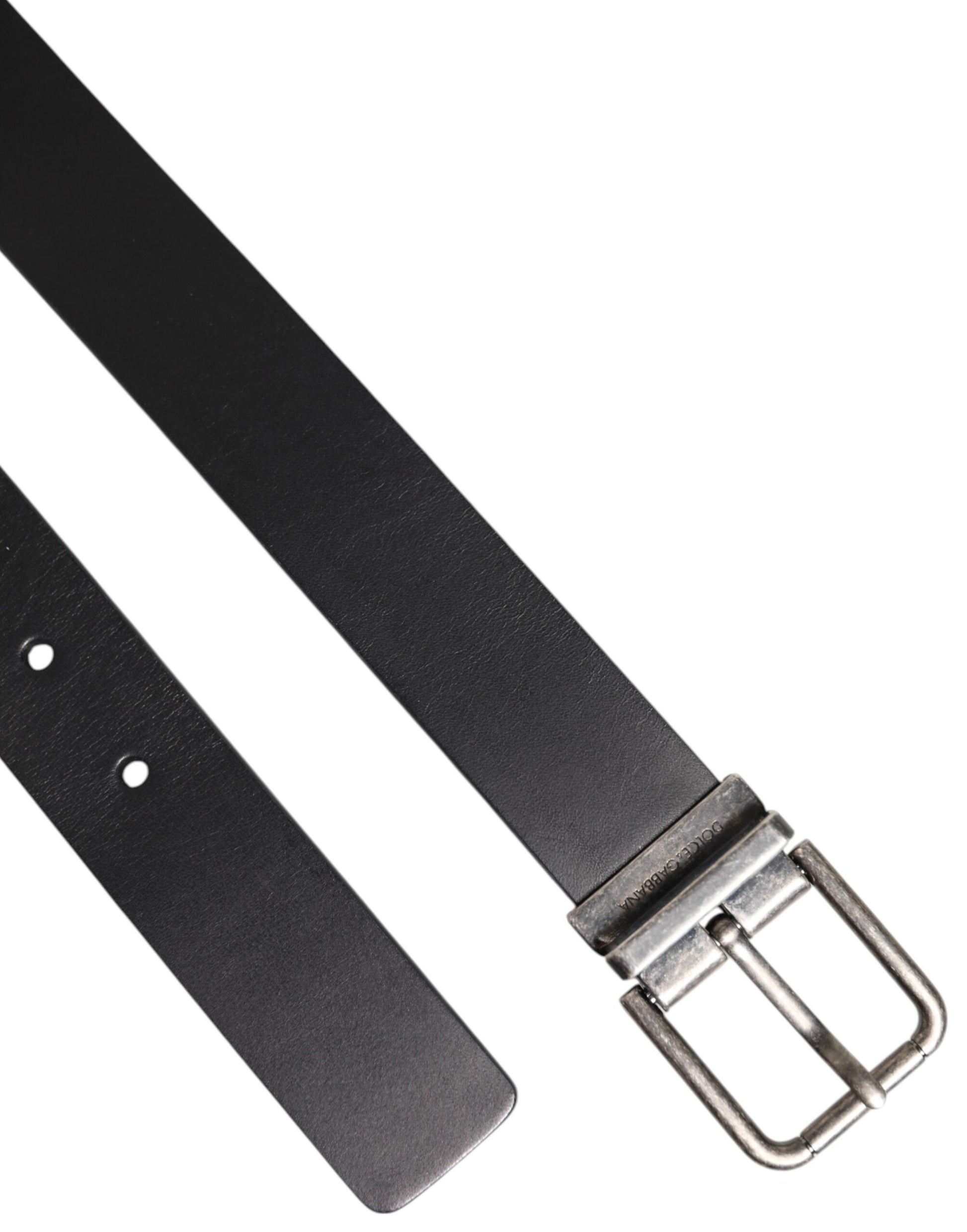 Dolce & Gabbana Black Classic Leather Metal Buckle Belt - ACCEXO