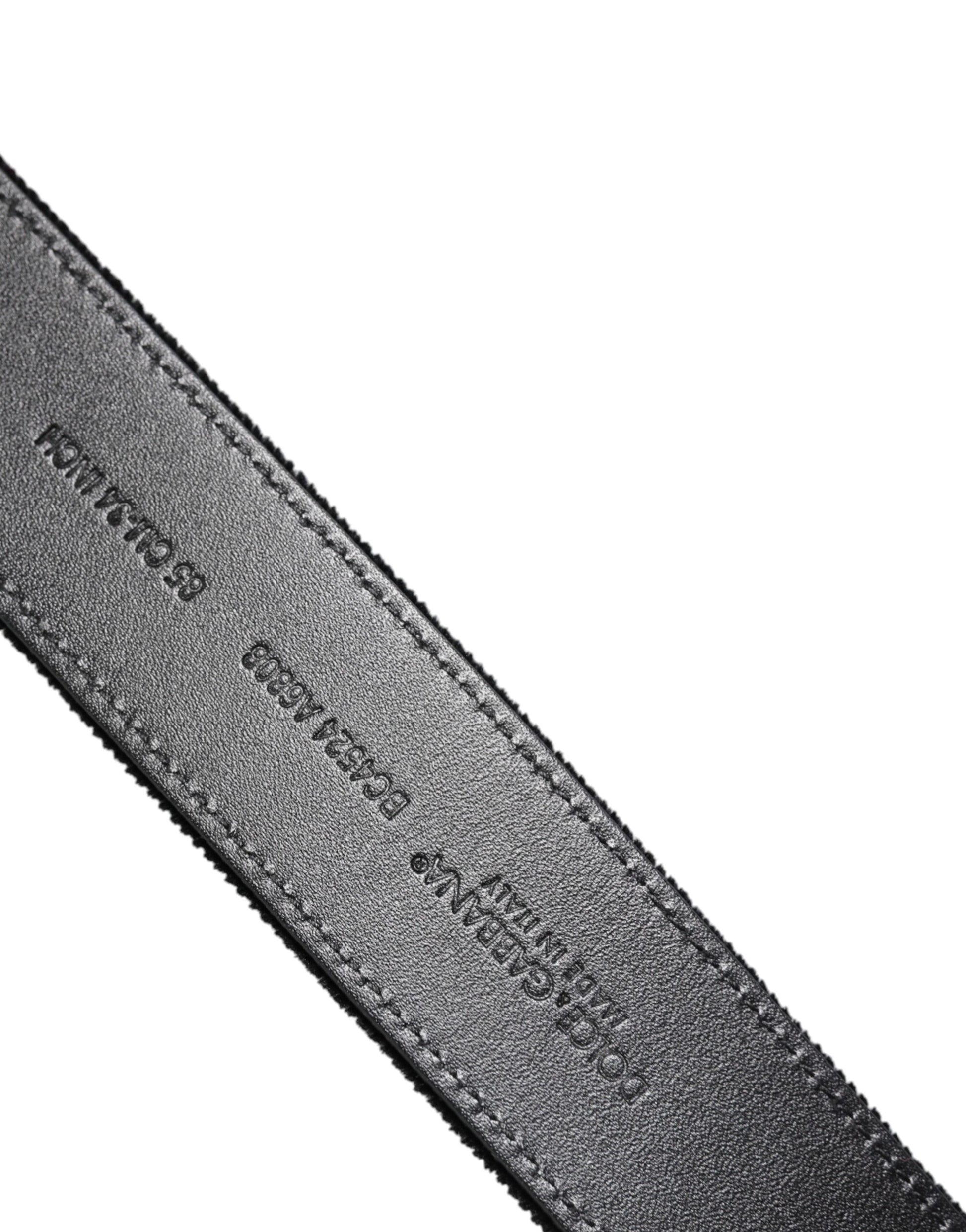 Dolce & Gabbana Black Cotton Silver Metal Buckle Belt - ACCEXO