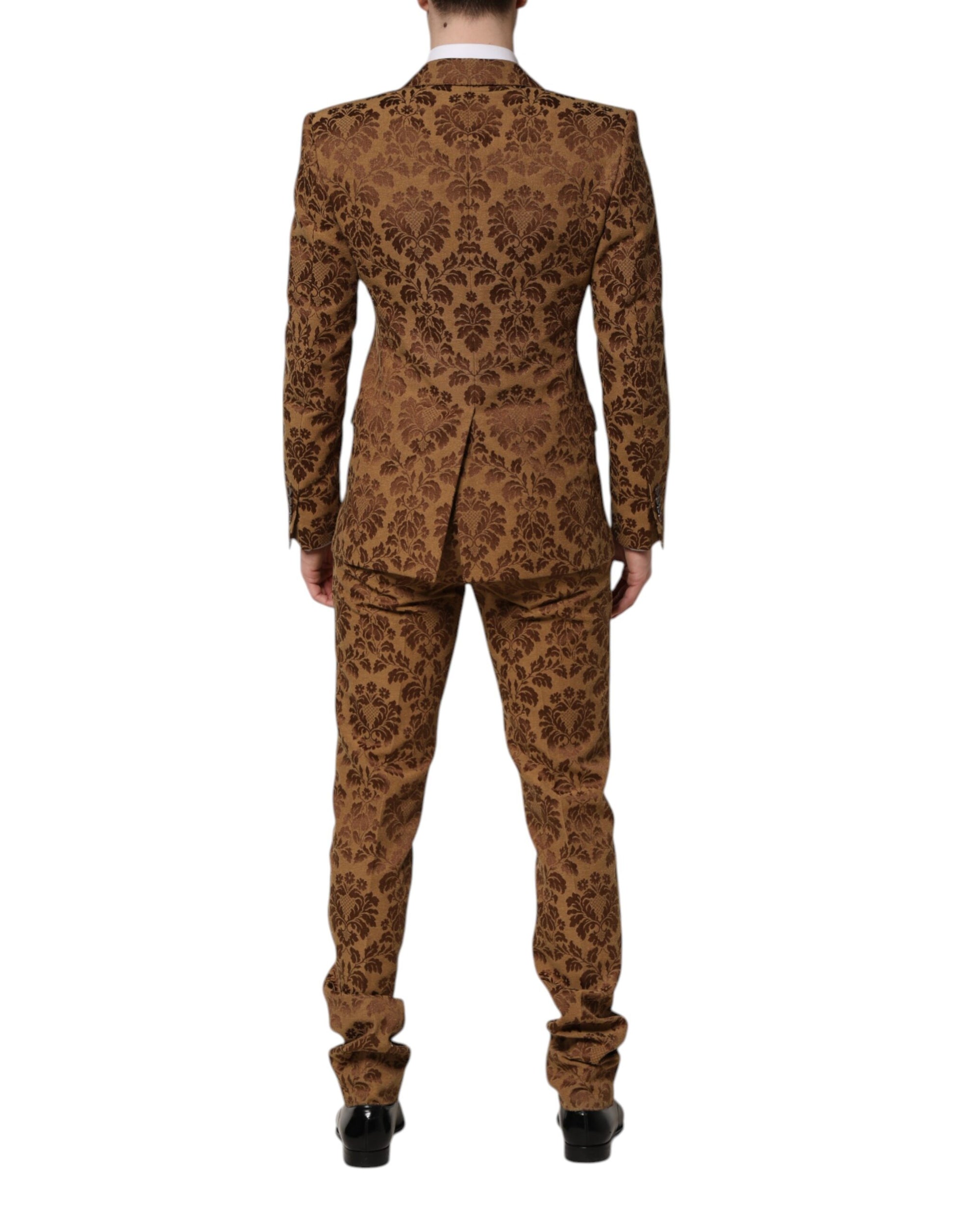Dolce & Gabbana Brown Floral Jacquard SICILIA 2 Piece Suit - ACCEXO